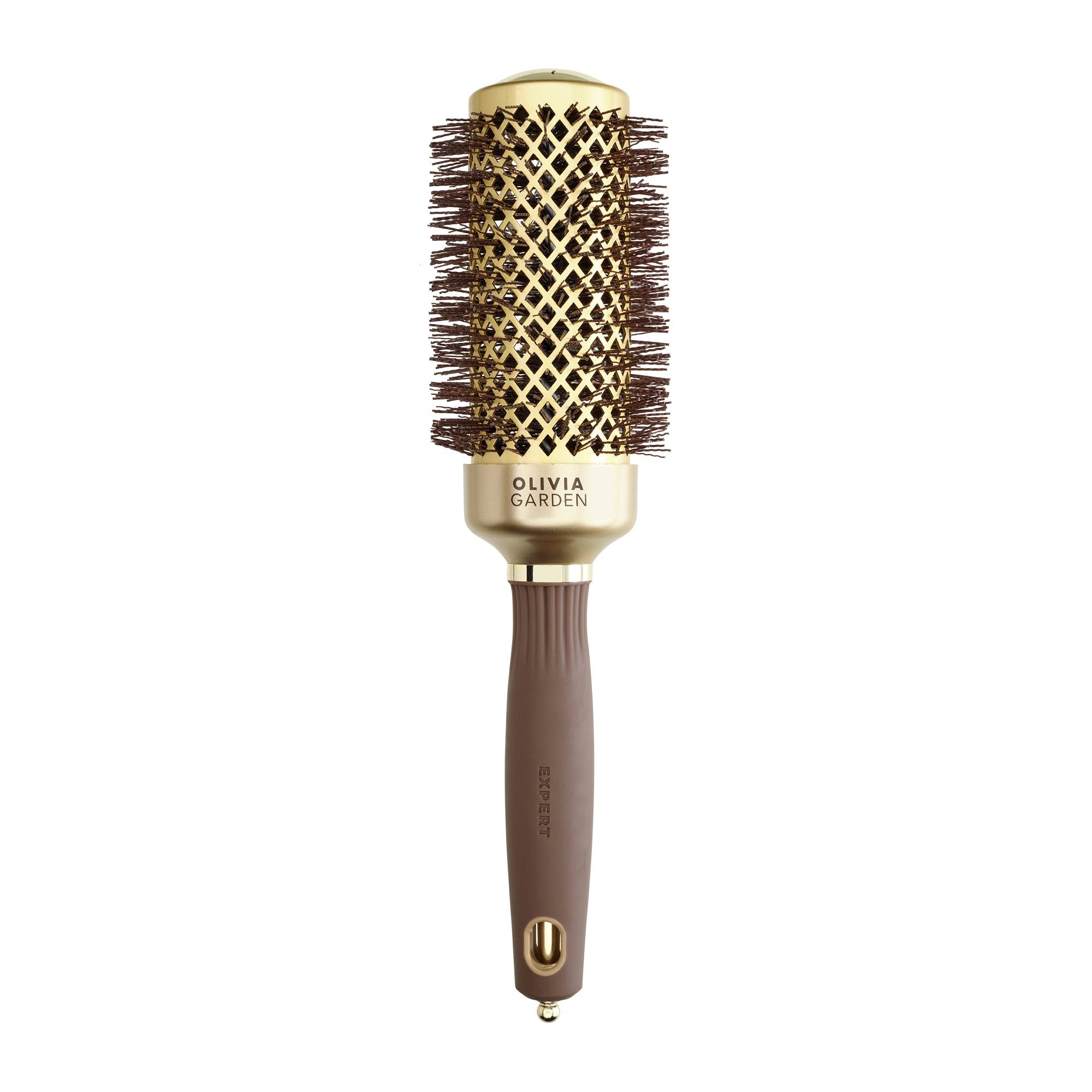 Brosse brushing ronde Expert Blowout Shine Wavy Bristles Gold&Brown 45mm de la marque Olivia Garden - 1