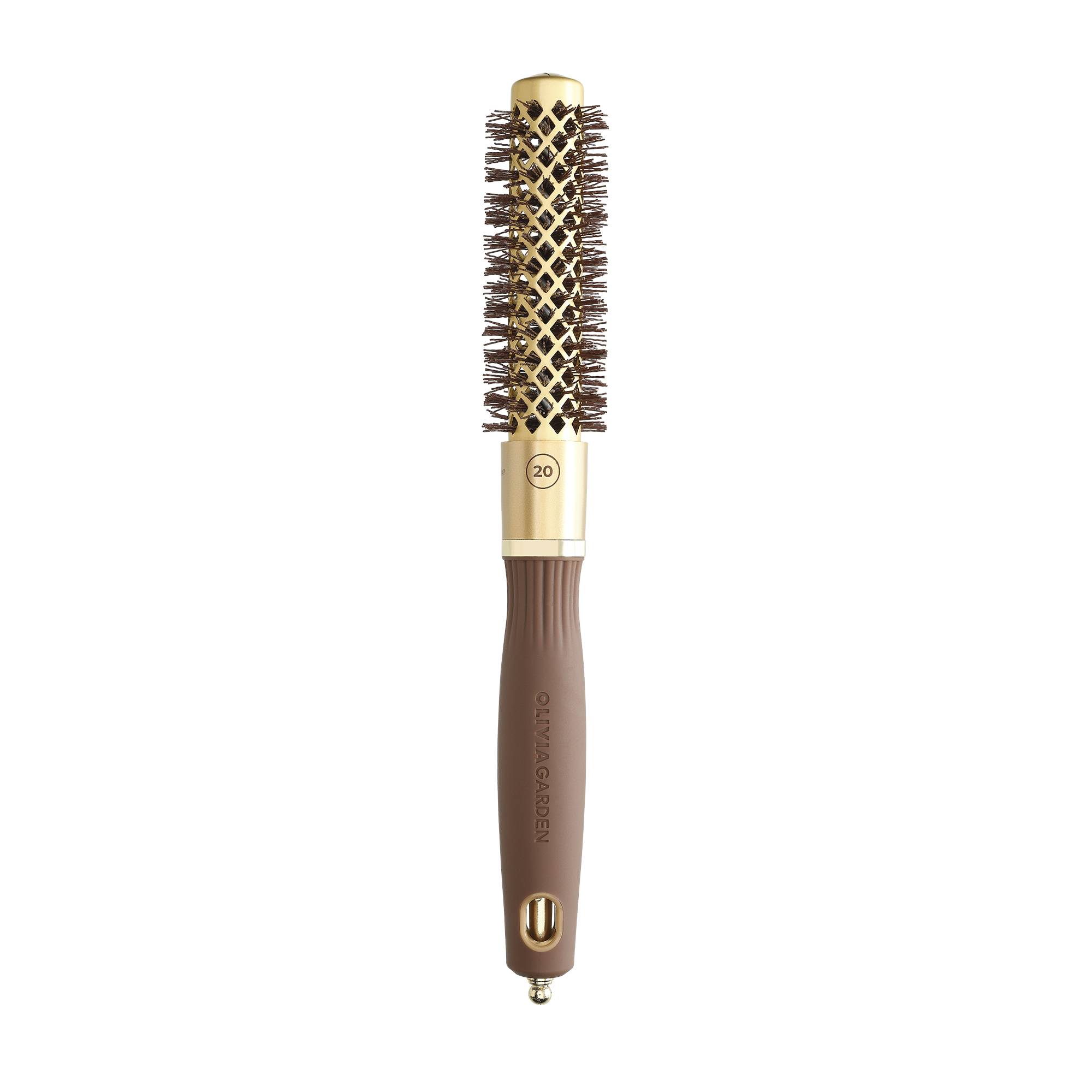 Brosse brushing ronde Expert Blowout Shine Wavy Bristles Gold&Brown 20mm de la marque Olivia Garden - 2