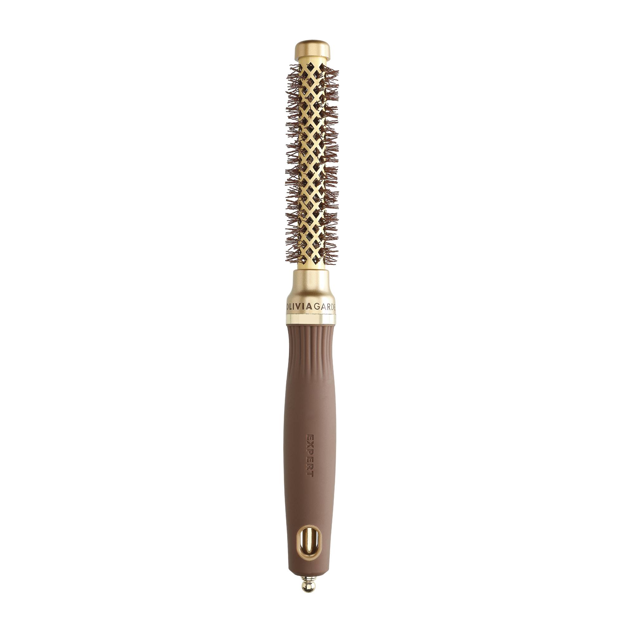 Brosse brushing ronde Expert Blowout Shine Wavy Bristles Gold&Brown 15mm de la marque Olivia Garden - 1