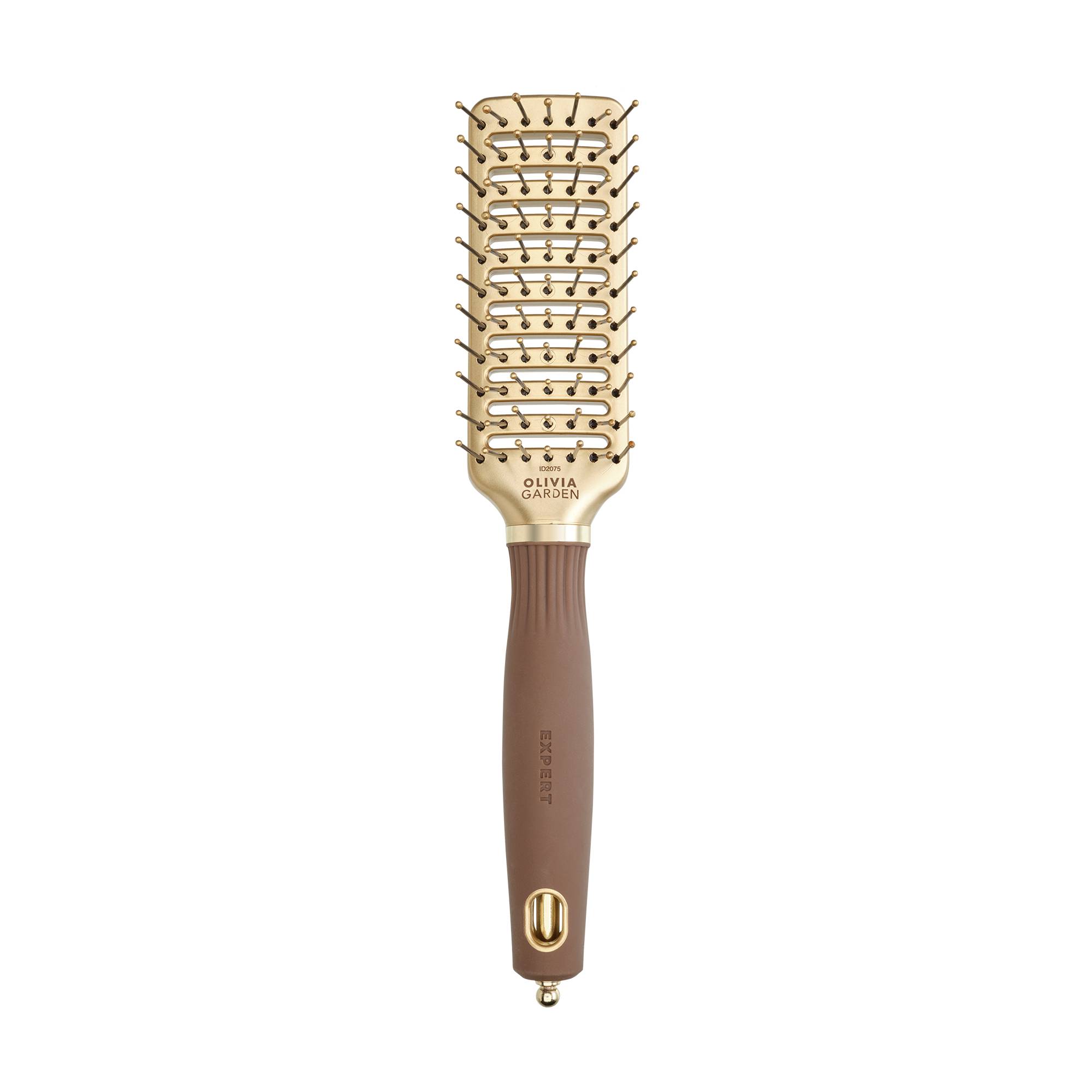 Brosse démêlante Expert Style Vent Nylon Bristles Gold&Brown de la marque Olivia Garden - 1