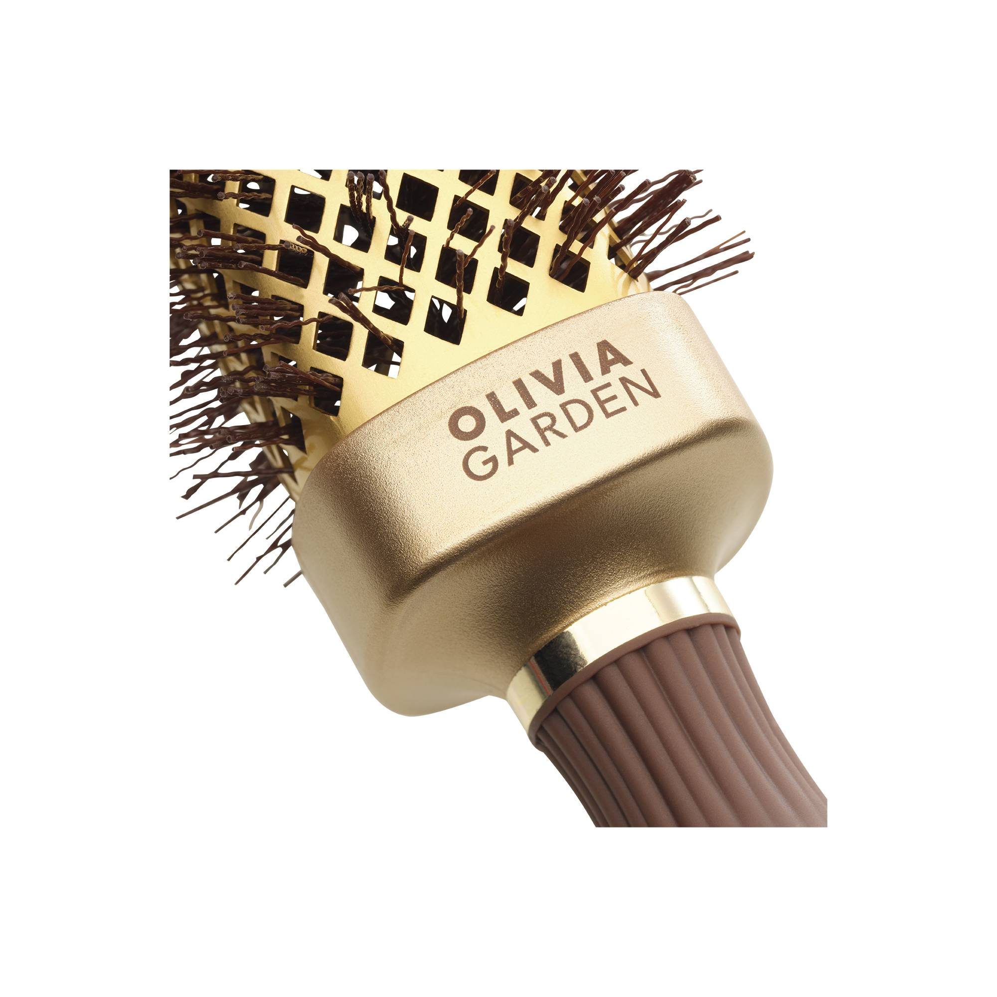 Spazzola per il brushing Expert Blowout Straight Wavy Bristle Gold&Brown 40mm del marchio Olivia Garden - 3
