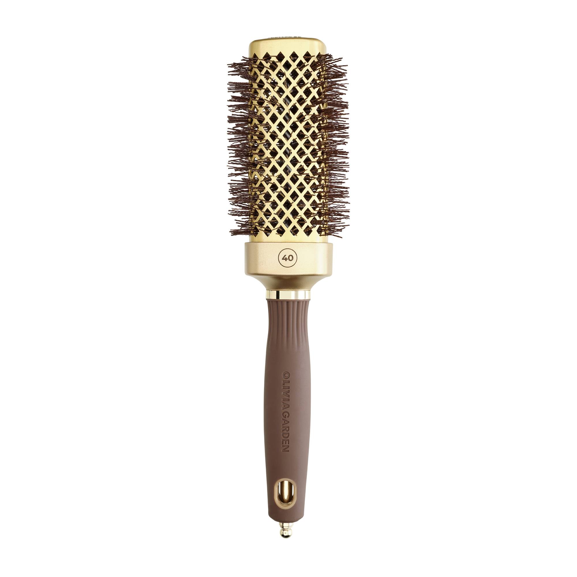 Spazzola per il brushing Expert Blowout Straight Wavy Bristle Gold&Brown 40mm del marchio Olivia Garden - 2