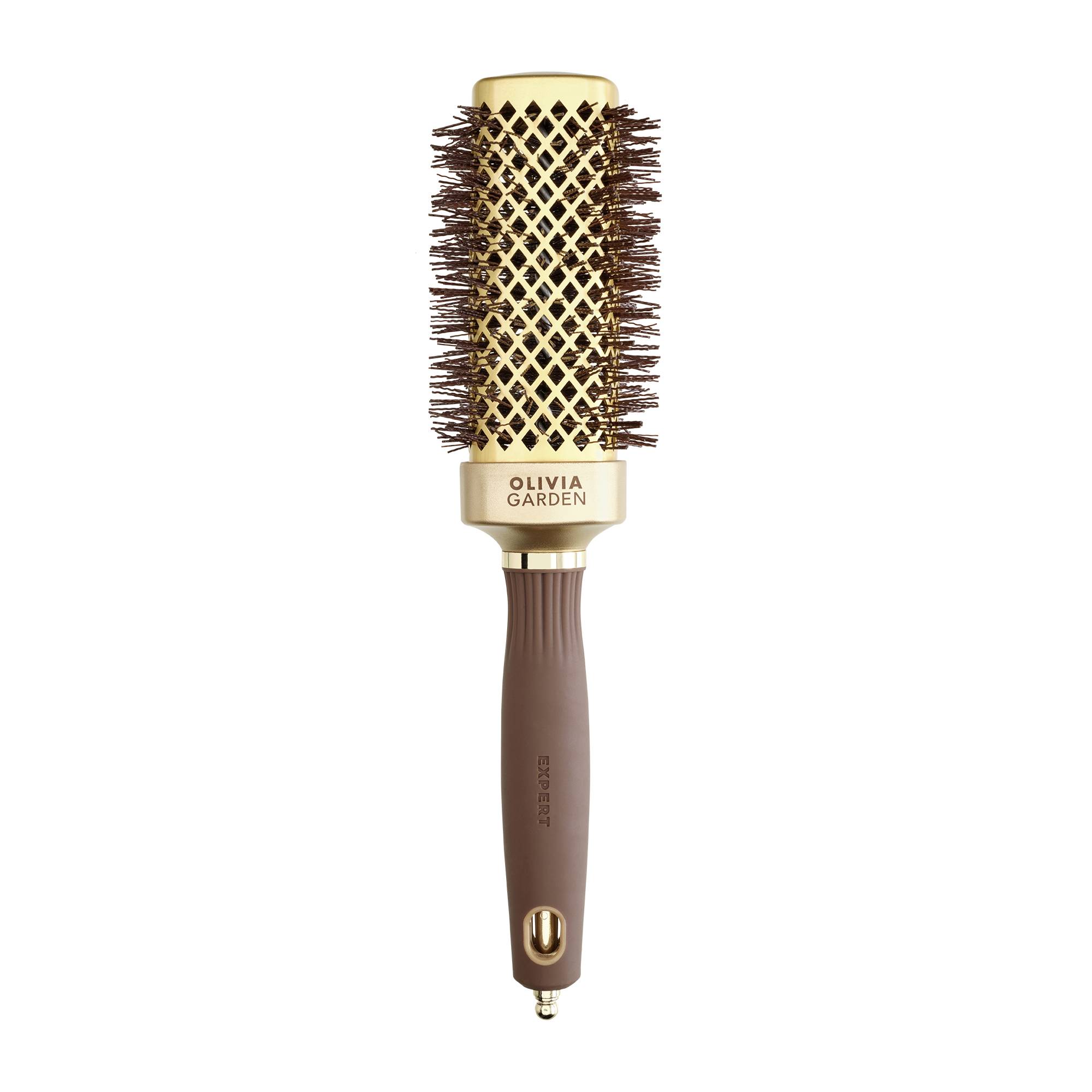 Brosse brushing Expert Blowout Straight Wavy Bristle Gold&Brown 40mm de la marque Olivia Garden - 1