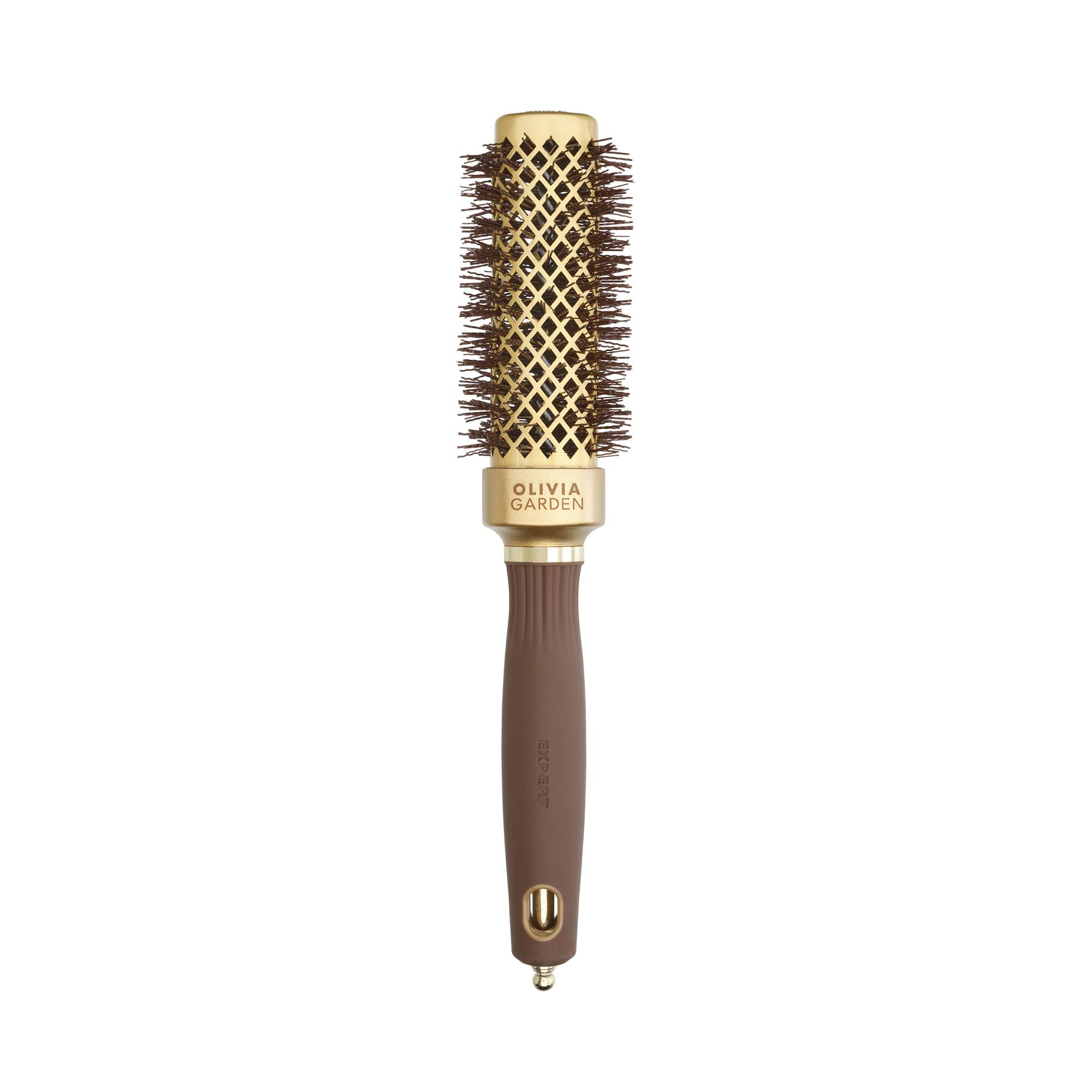 Brosse brushing Expert Blowout Straight Wavy Bristle Gold&Brown 30mm de la marque Olivia Garden - 1