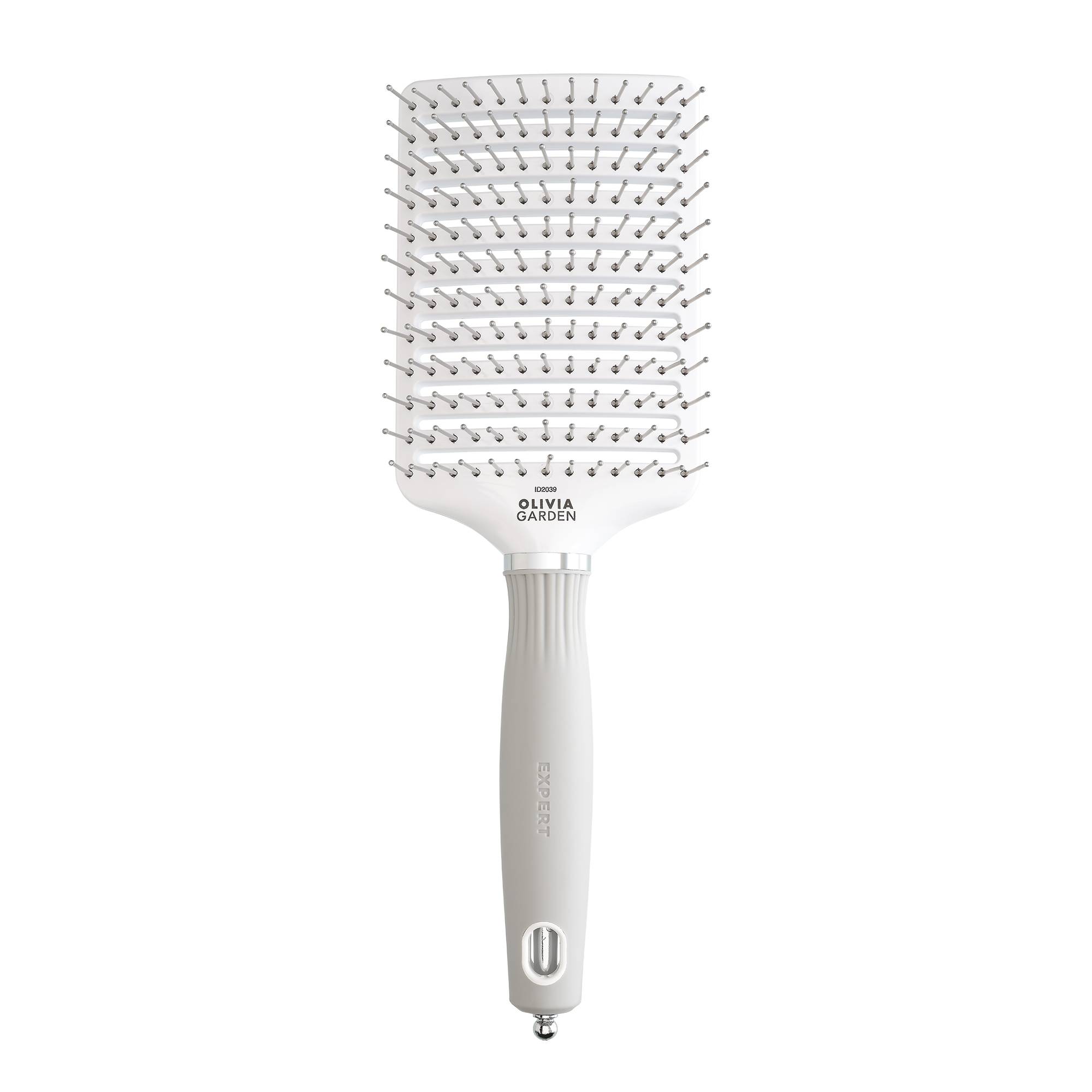 Brosse démêlante Expert Care Vent Nylon Bristles White&Grey L de la marque Olivia Garden - 1