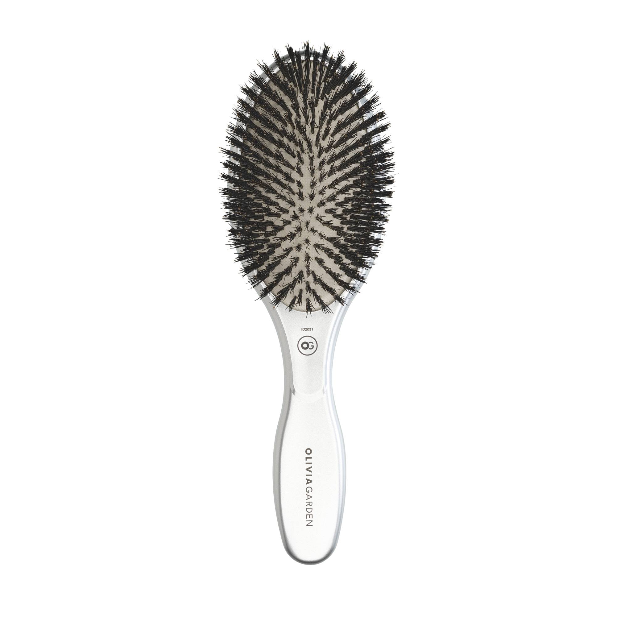 Brosse démélante Expert Care Oval Boar Bristles Silver de la marque Olivia Garden - 1