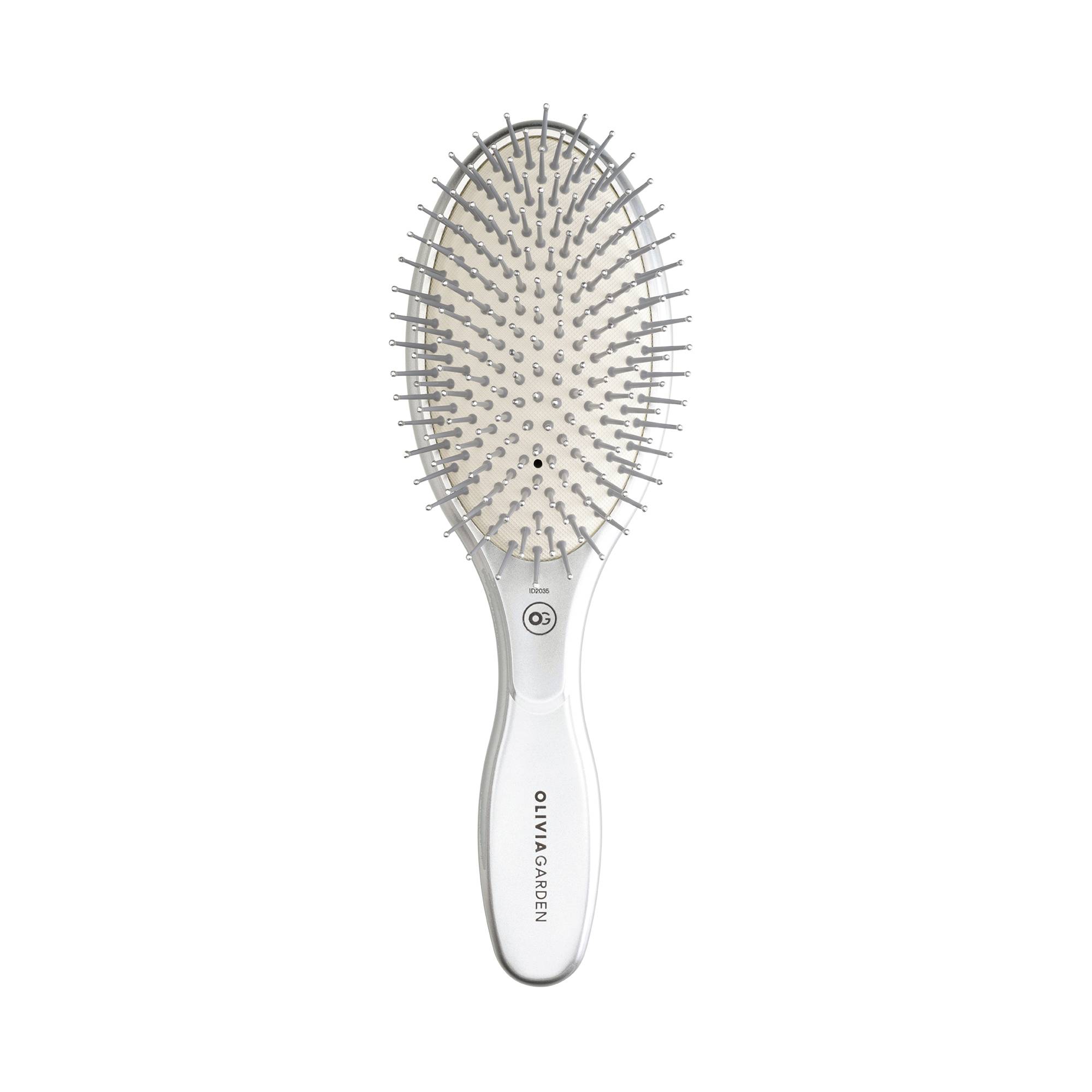 Brosse démêlante Expert Care Oval Nylon Bristles Silver de la marque Olivia Garden - 1