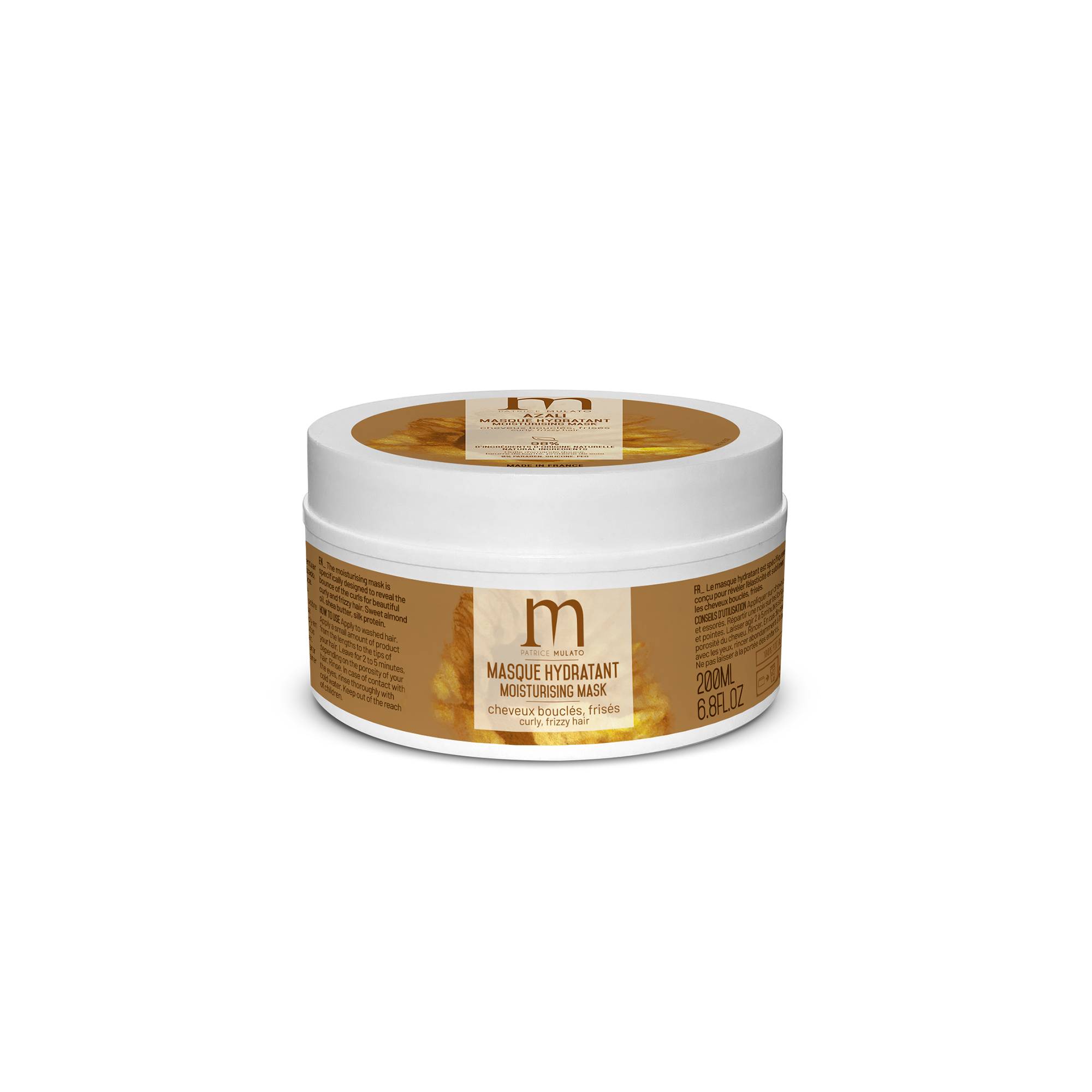 Masque Azali hydratant cheveux frises de la marque Mulato Contenance 200ml - 1