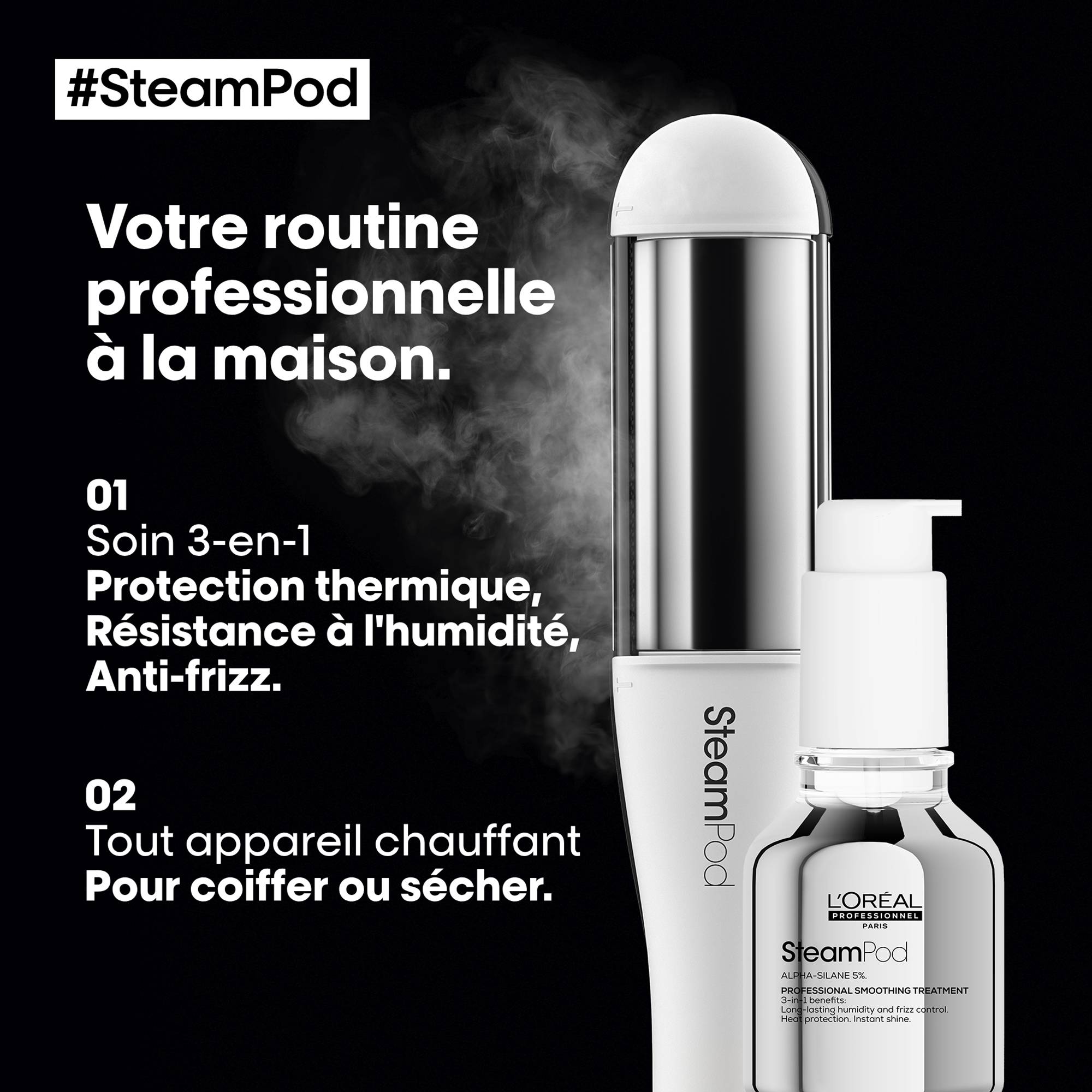Pack SteamPod 3.0 lisseur vapeur & soin lissant + pochette thermorésistante de la marque L'Oréal Professionnel - 8