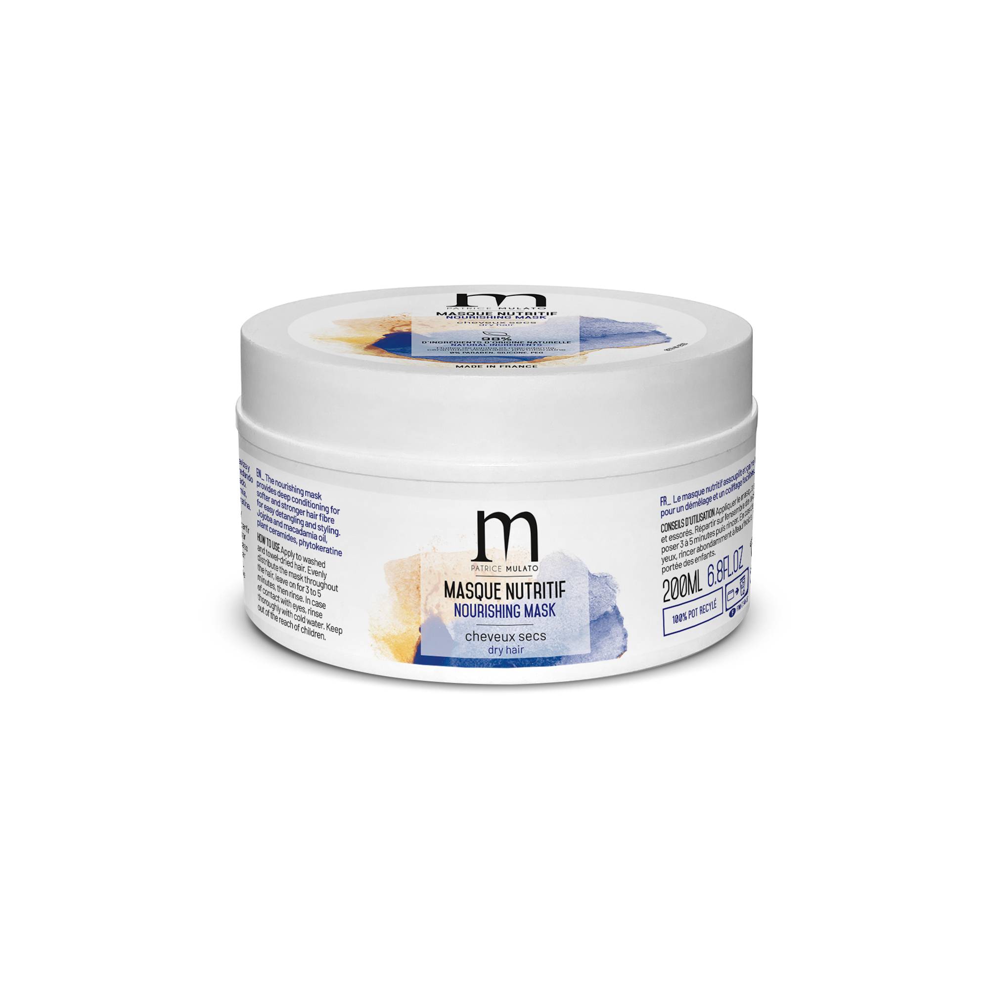 Masque nutritif cheveux secs Traitant de la marque Mulato Contenance 200ml - 1