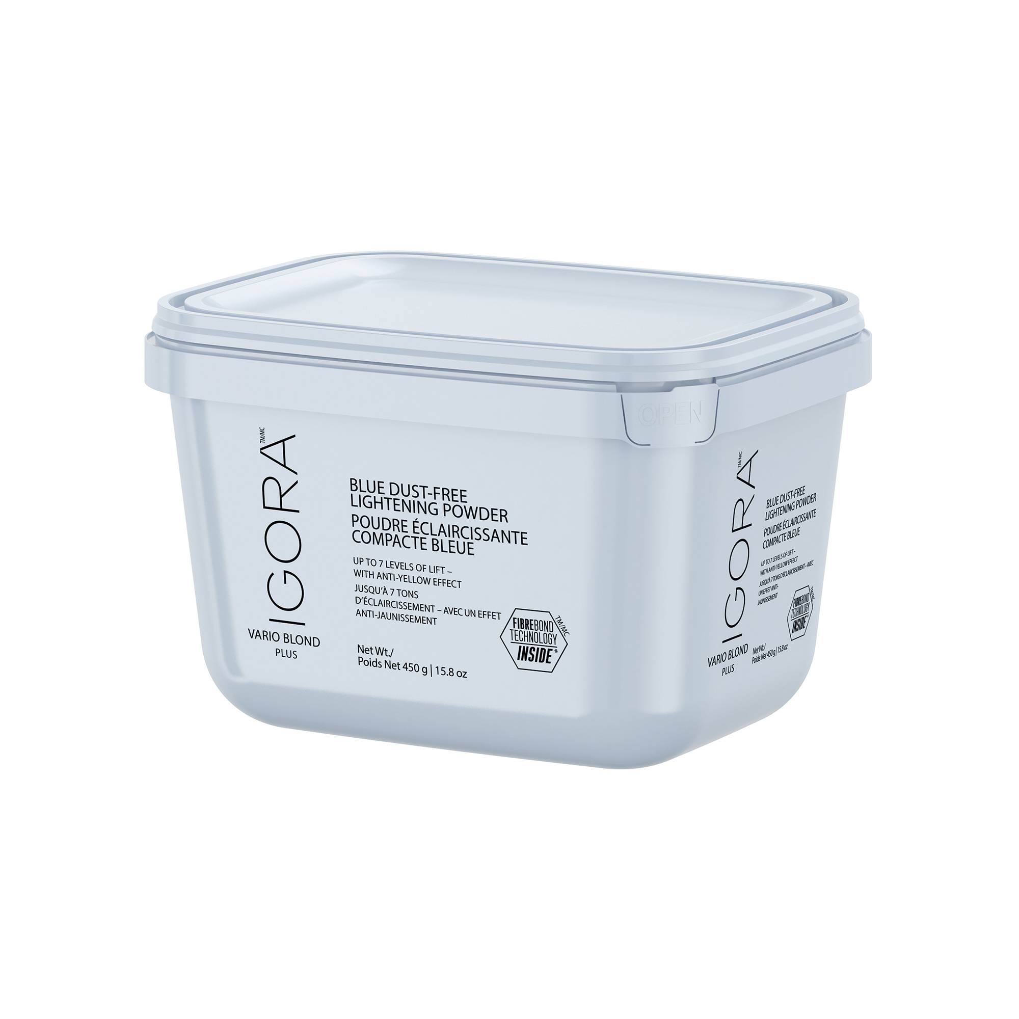Poudre éclaircissante compacte bleue 7 tons Igora Vario Blond Plus de la marque Schwarzkopf Professional Contenance 450g - 1