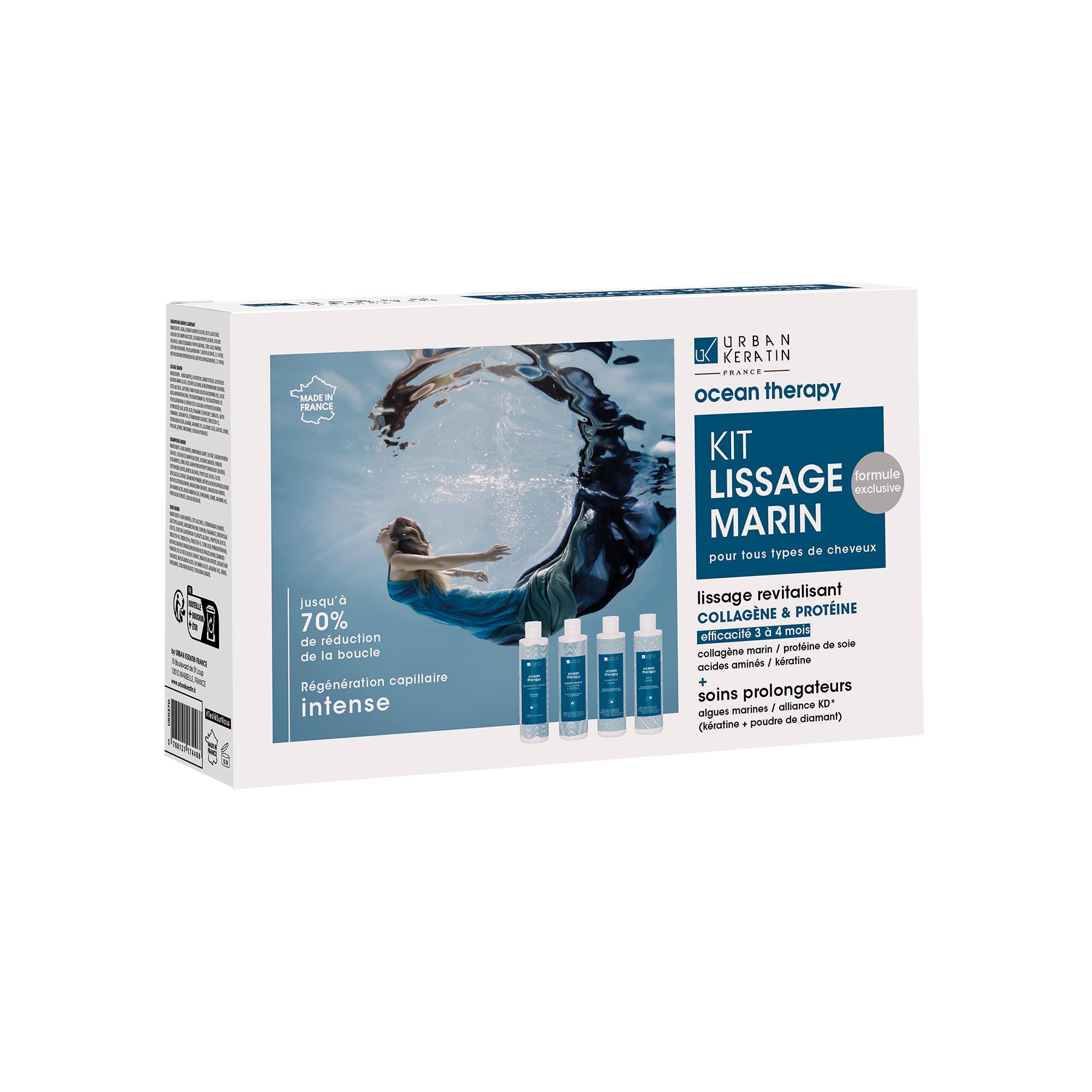 Mini kit de lissage marin Ocean Therapy (4x100ml) de la marque Urban Keratin Contenance 400ml - 1