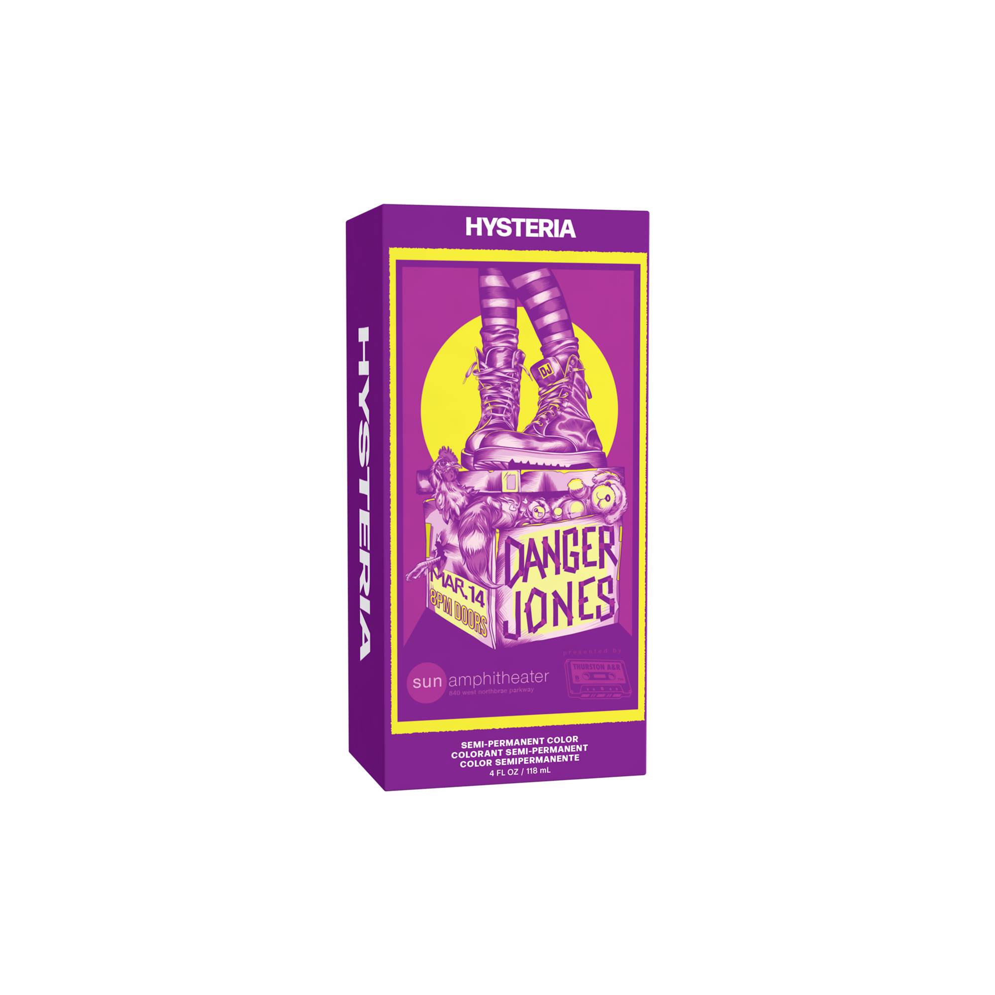 Coloration semi-permanente Hysteria violet mûre de la marque Danger Jones Contenance 118ml - 1