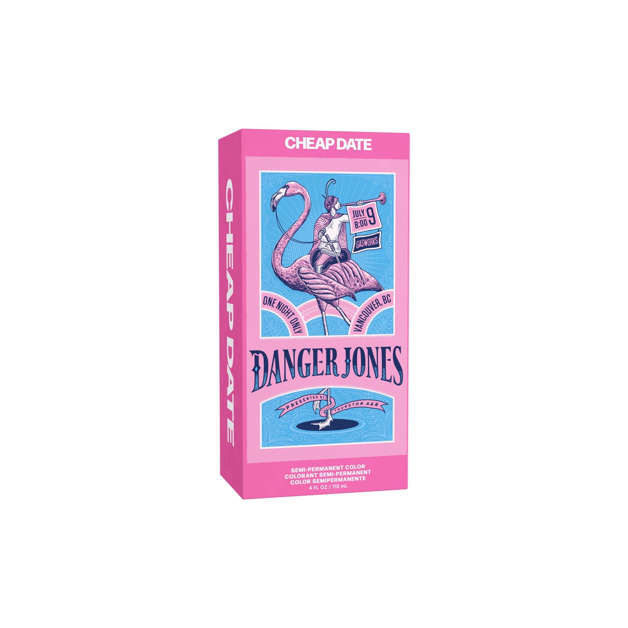 Coloration semi-permanente Cheap Date - Rose clair de la marque Danger Jones Contenance 118ml - 1