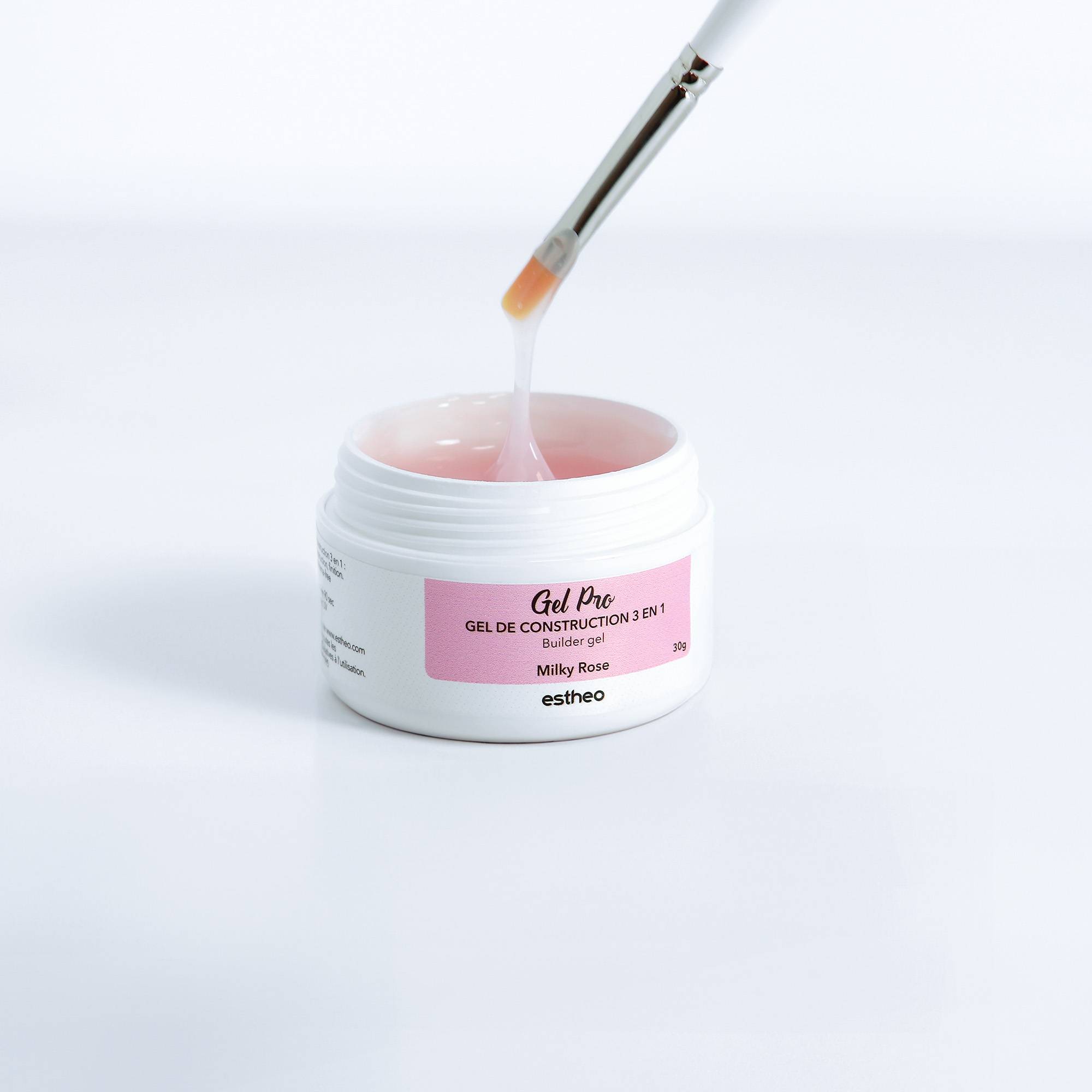 Gel de construction 3 en 1 auto-égalisant Rose de la marque Estheo Contenance 30g - 2