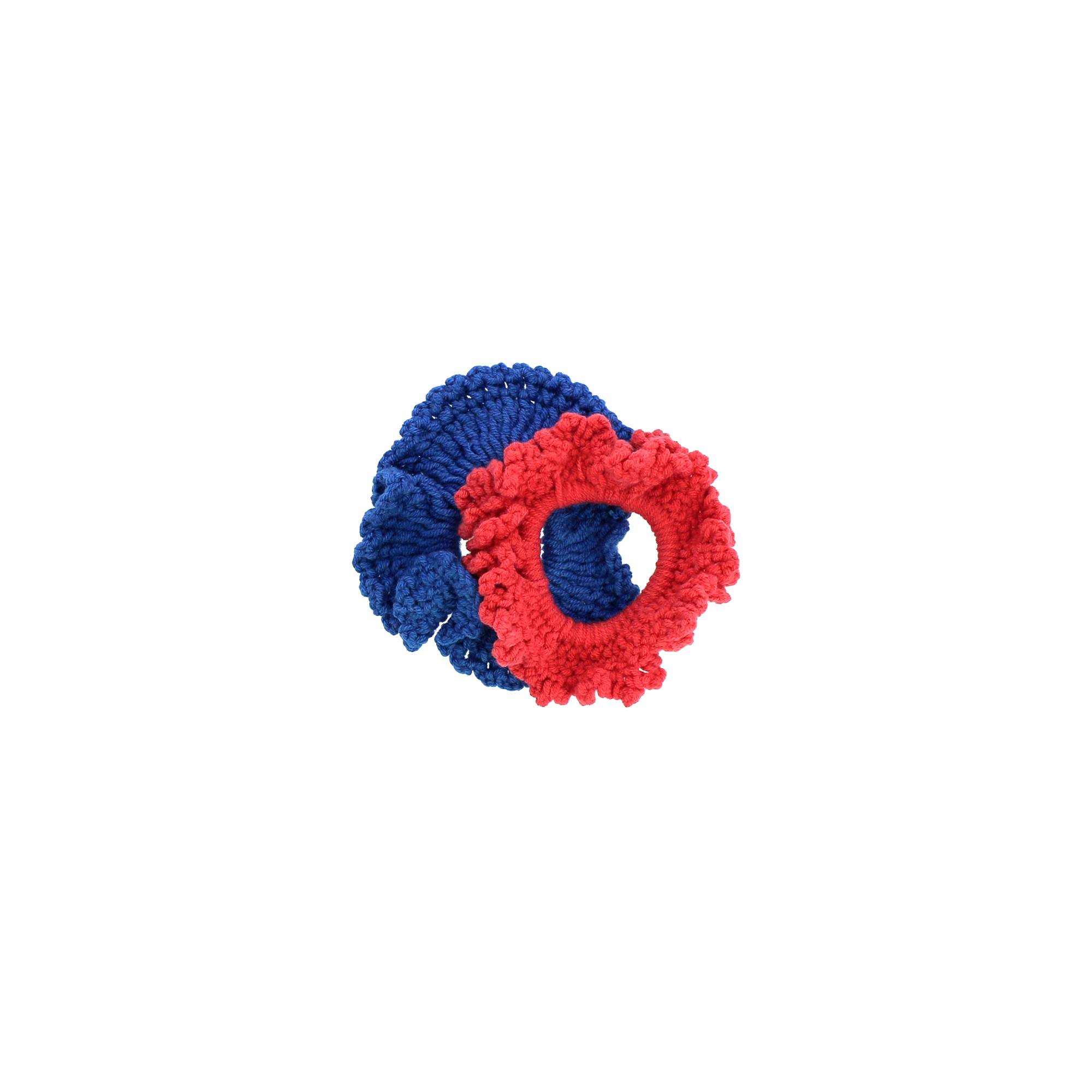 Lot de 2 chouchous crochet Rose et bleu de la marque Coiffeo - 2