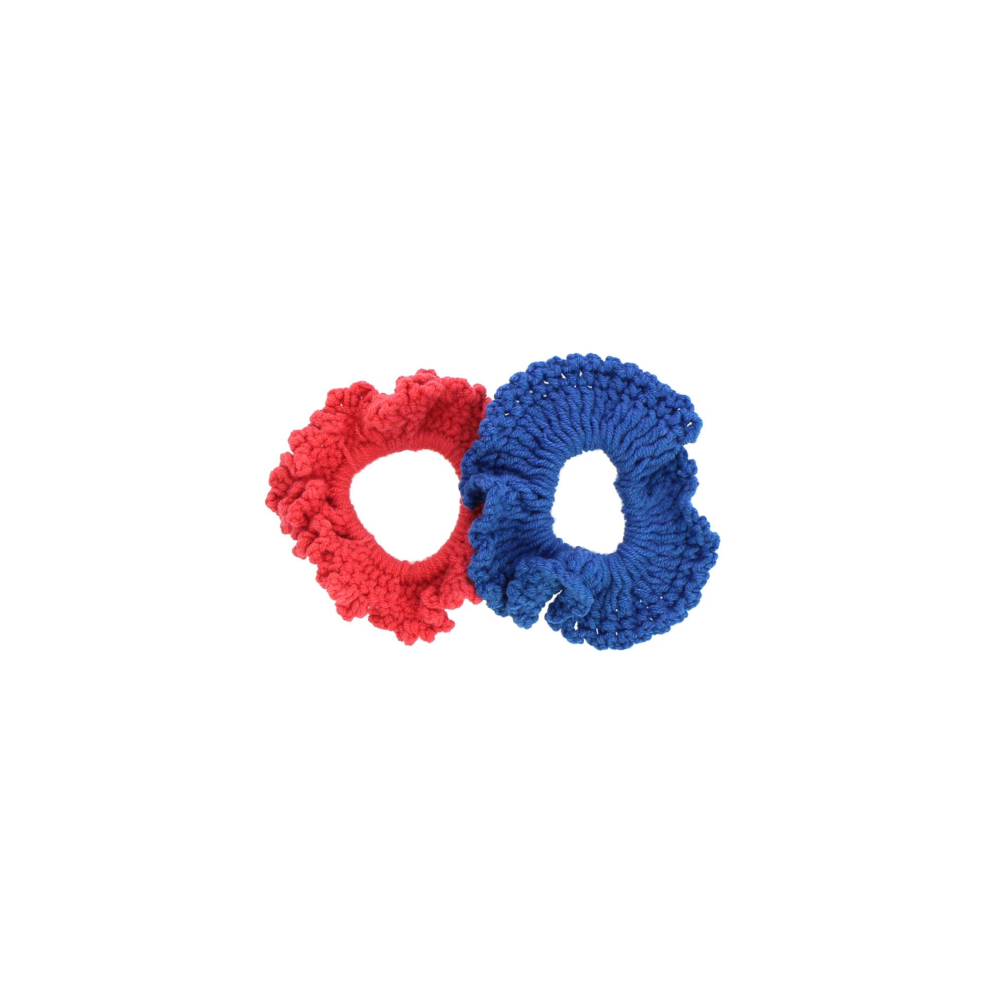 Lot de 2 chouchous crochet Rose et bleu de la marque Coiffeo - 3