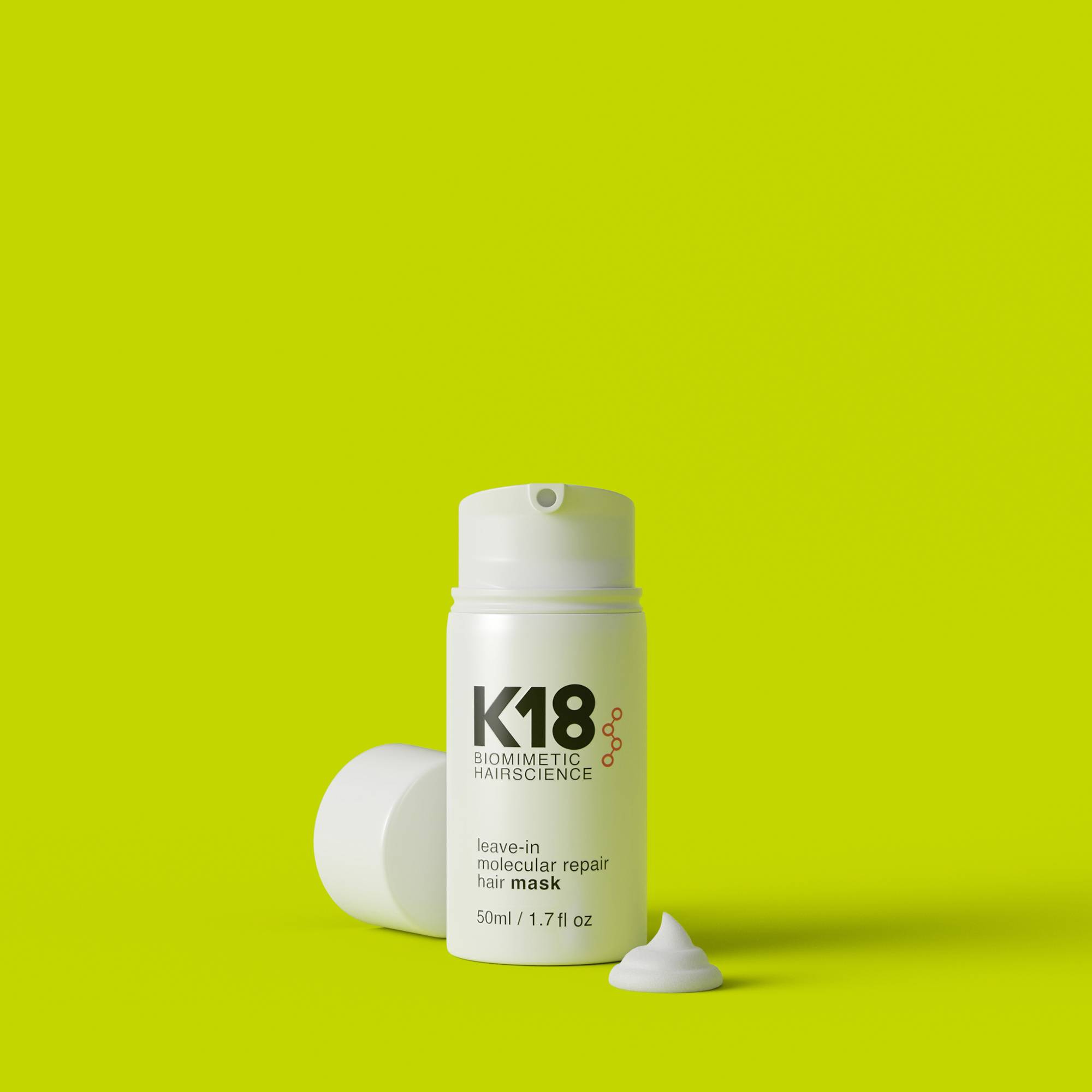Masque sans rinçage réparation moléculaire Hair Mask de la marque K18 Biomimetic HairScience Contenance 50ml - 4