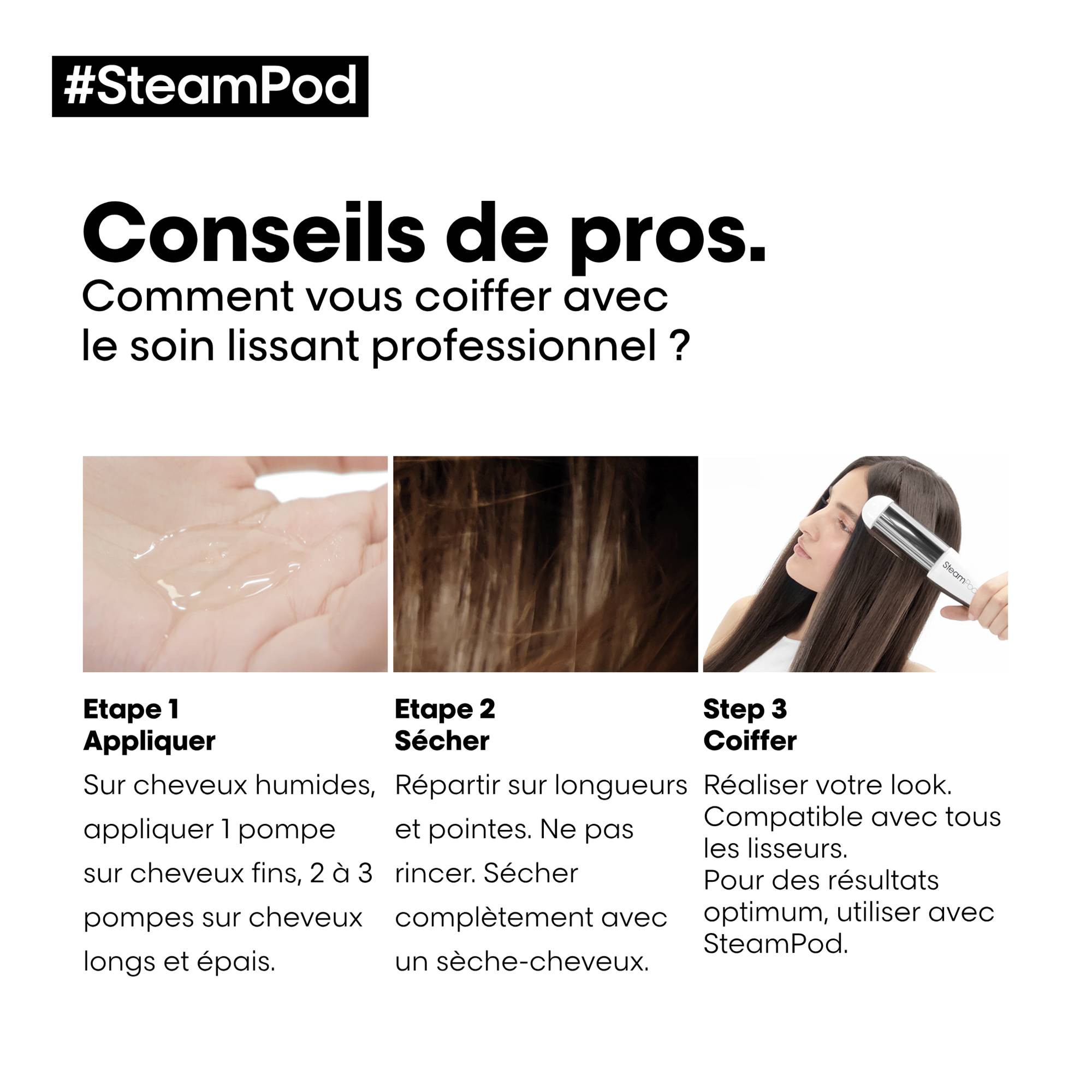 Pack SteamPod 4 lisseur vapeur & soin lissant professionnel et trousse incluse de la marque L'Oréal Professionnel Contenance 50ml - 6