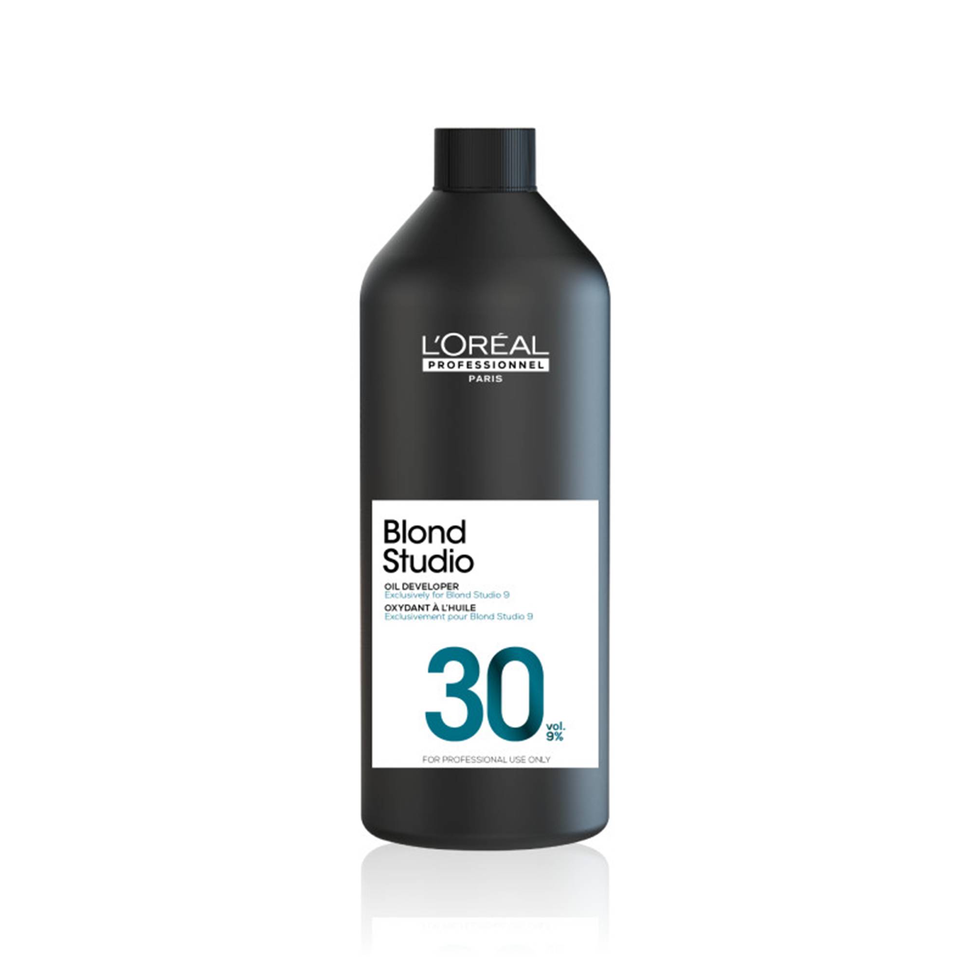 Oxydant huile 30 volumes Blond Studio spécifique poudres 9 tons de la marque L'Oréal Professionnel Contenance 1000ml - 1