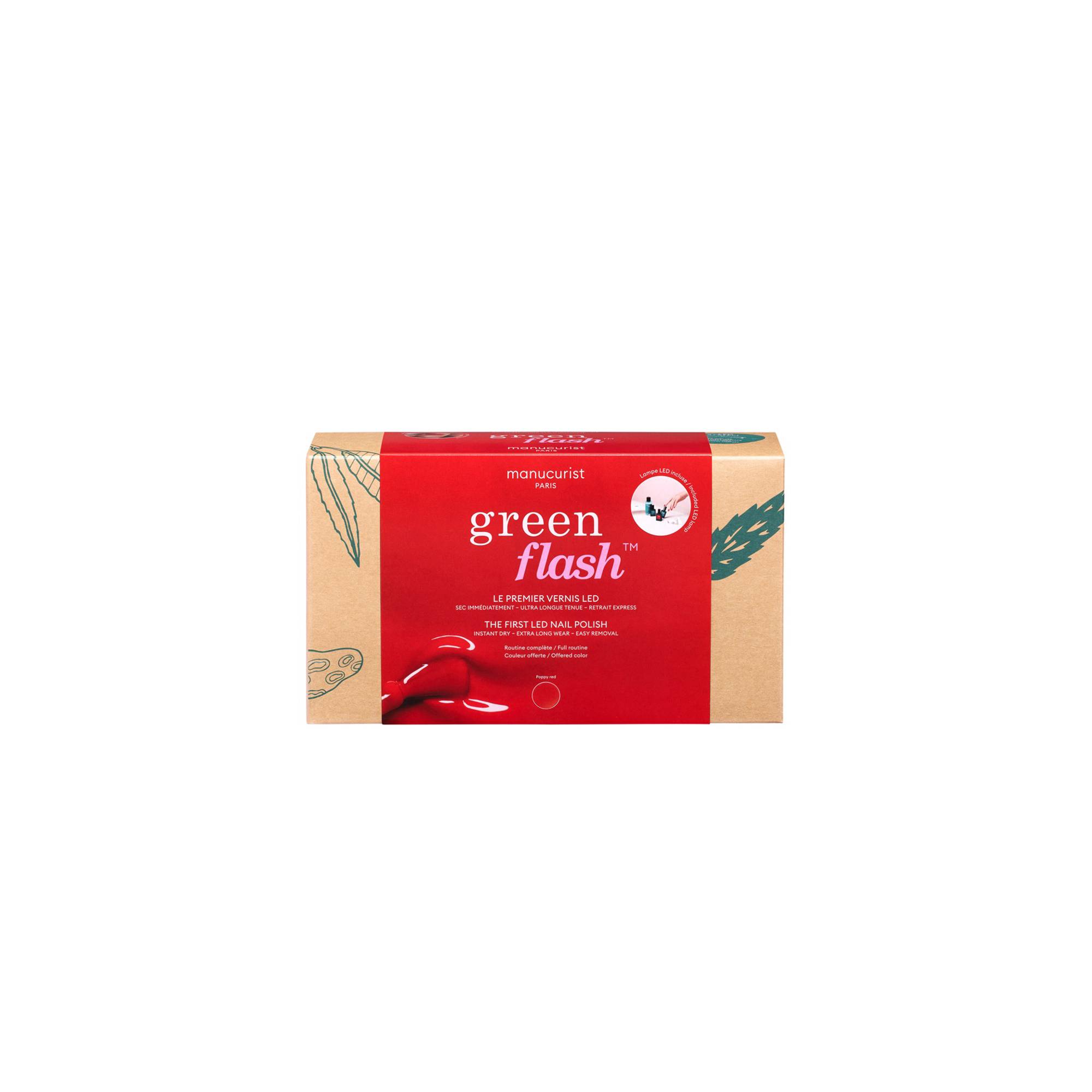 Coffret routine Green Flash™ 24W Poppy Red (6 produits) de la marque Manucurist Contenance 15ml - 2