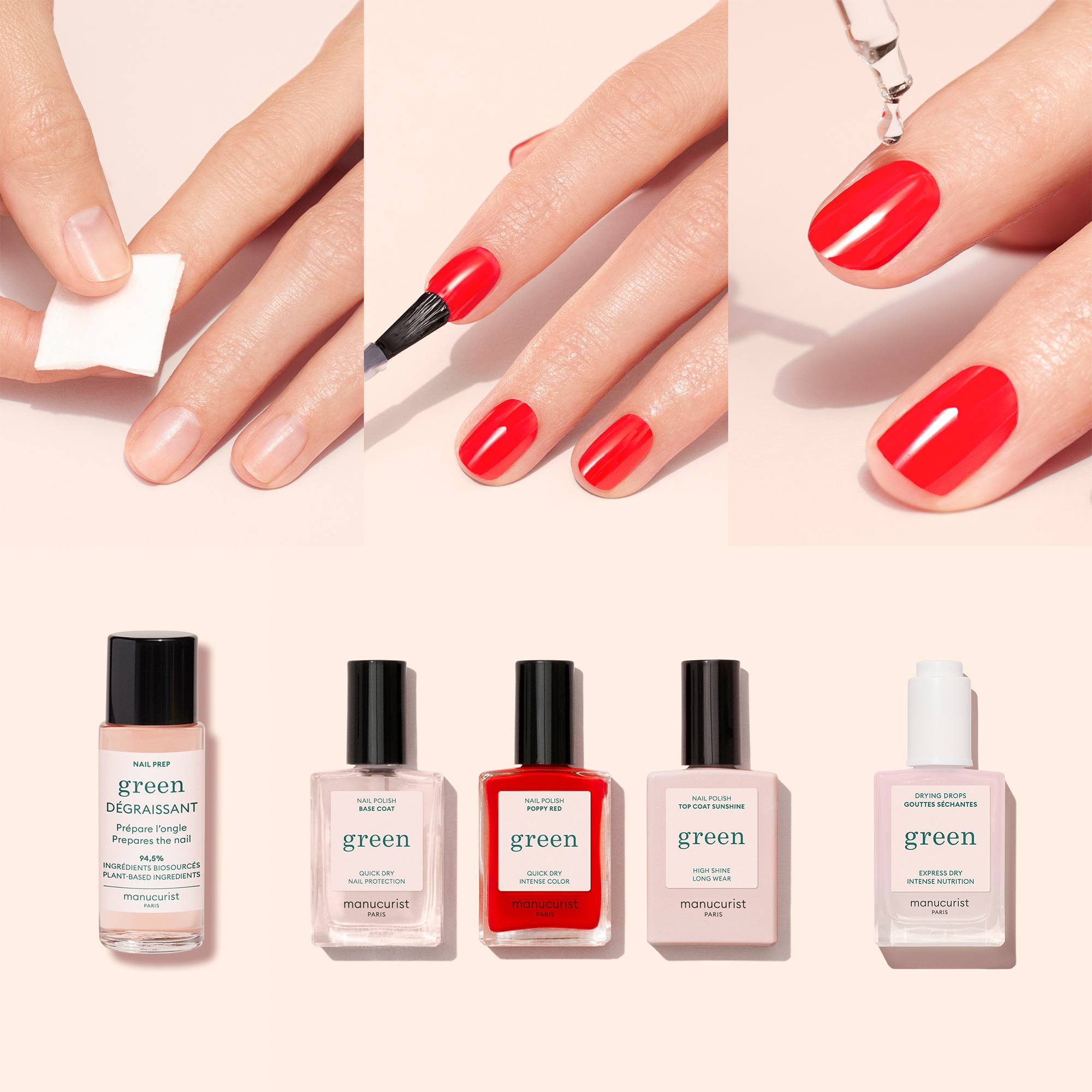 Système manucure Green™ routine complète Poppy Red (5 produits) de la marque Manucurist Contenance 30ml - 2