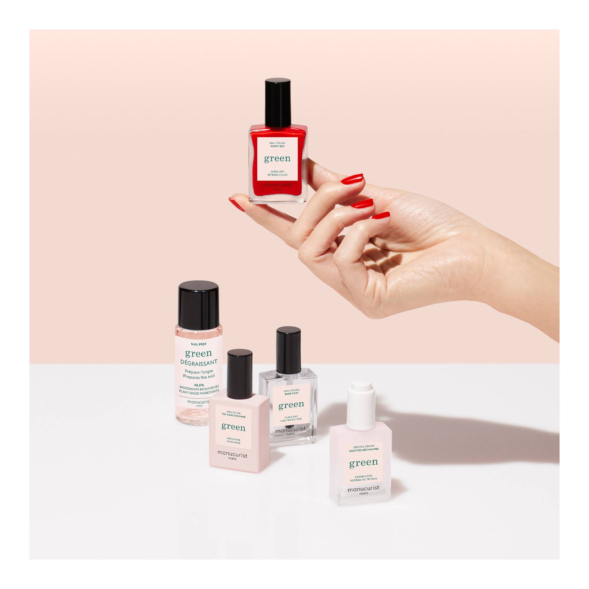 Système manucure Green™ routine complète Poppy Red (5 produits) de la marque Manucurist Contenance 30ml - 6