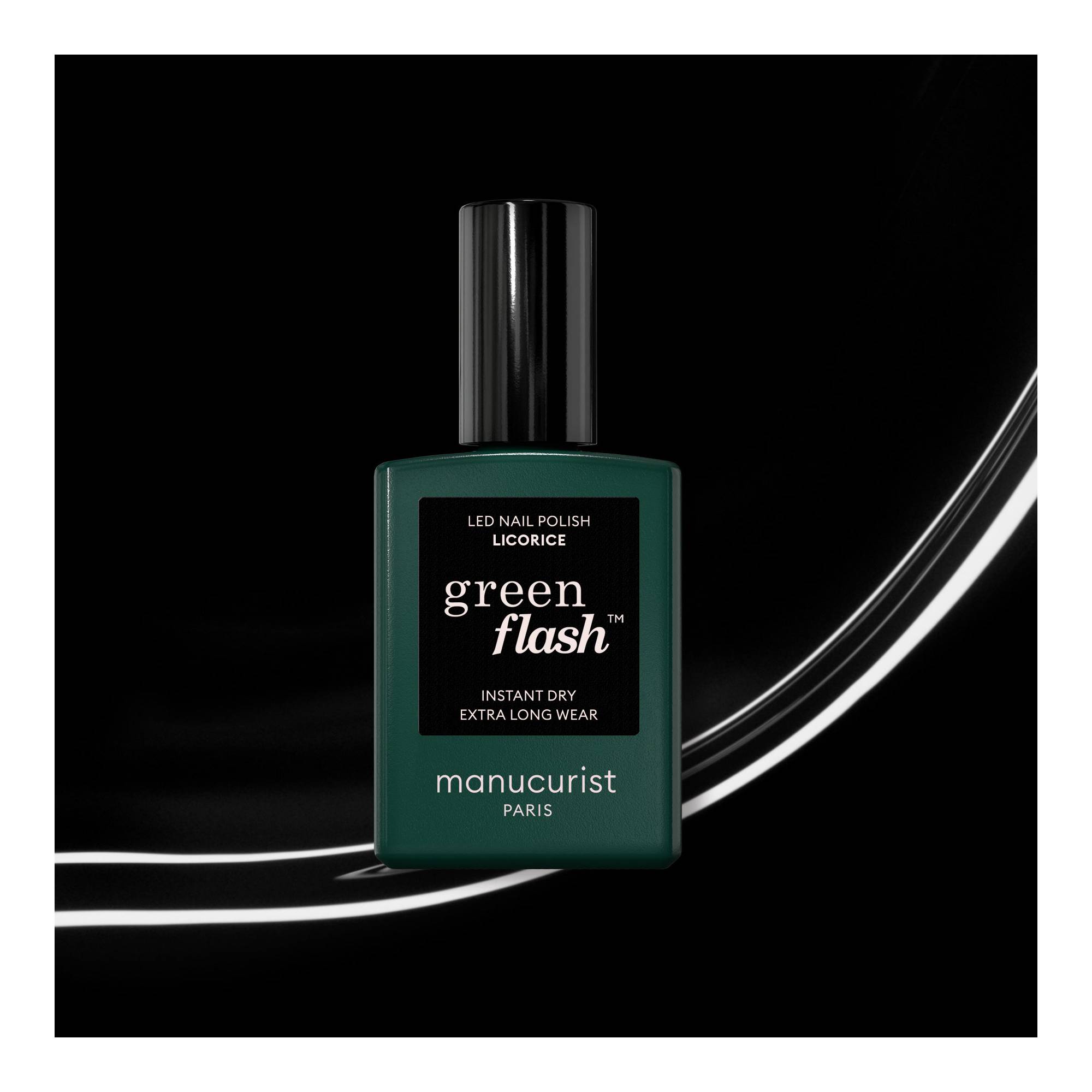 Vernis semi-permanent Green Flash™ Licorice de la marque Manucurist Contenance 15ml - 2