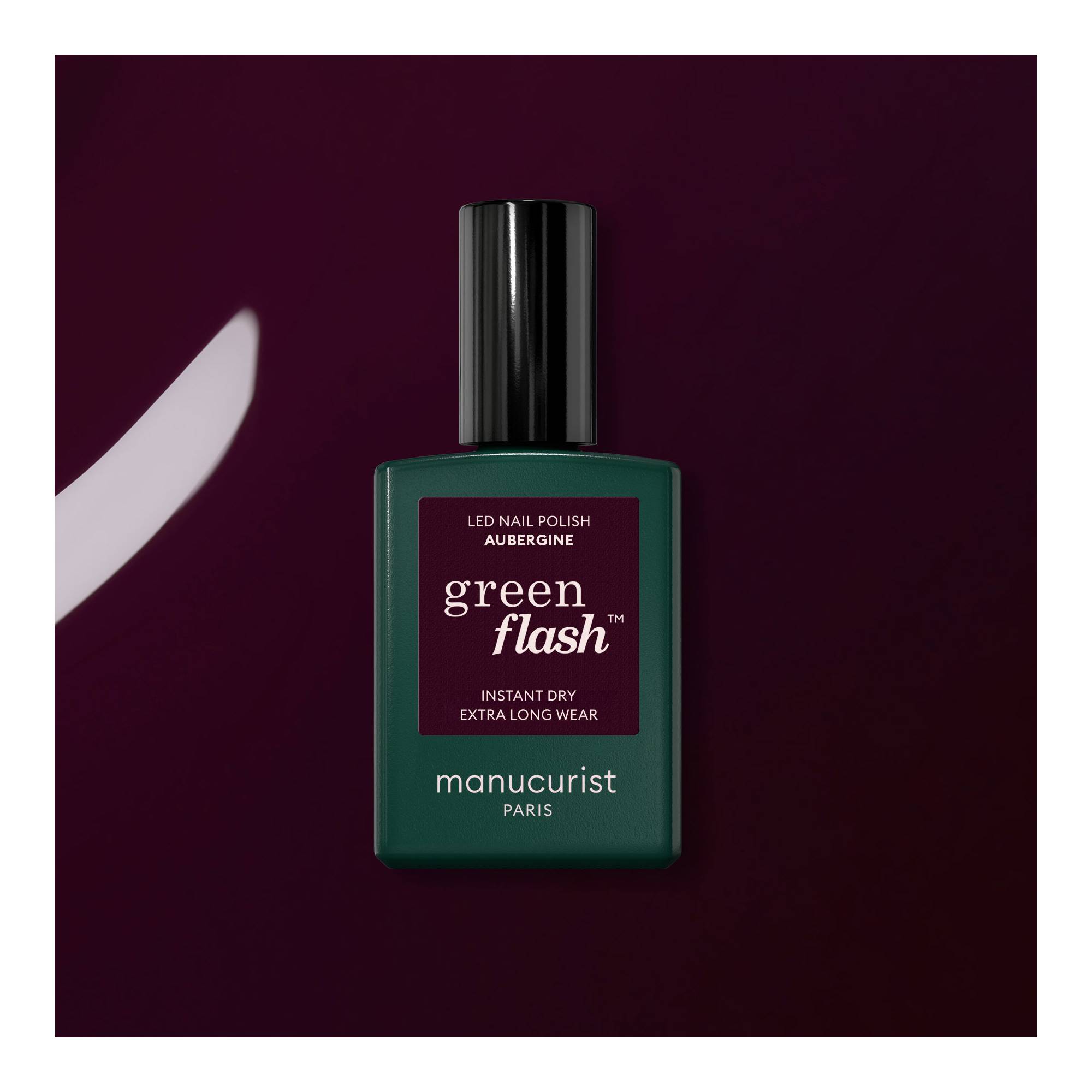 Vernis semi-permanent Green Flash™ Aubergine de la marque Manucurist Contenance 15ml - 2