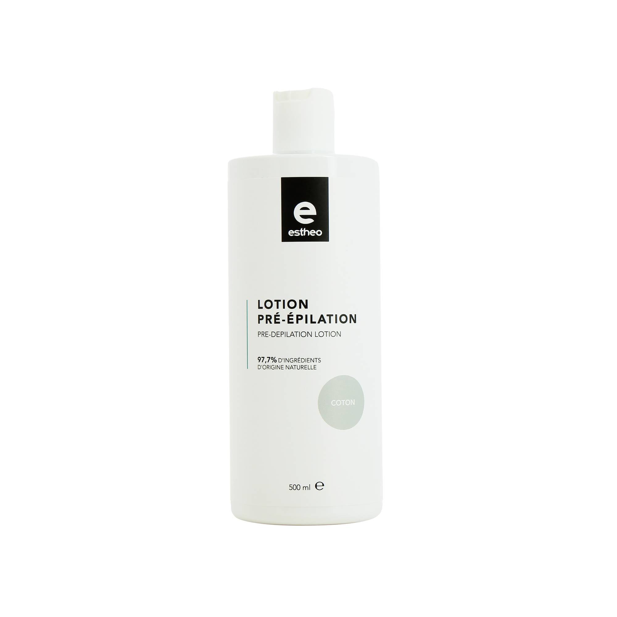 Lotion apaisante pré-épilation aux extraits de Coton de la marque Estheo Contenance 500ml - 1