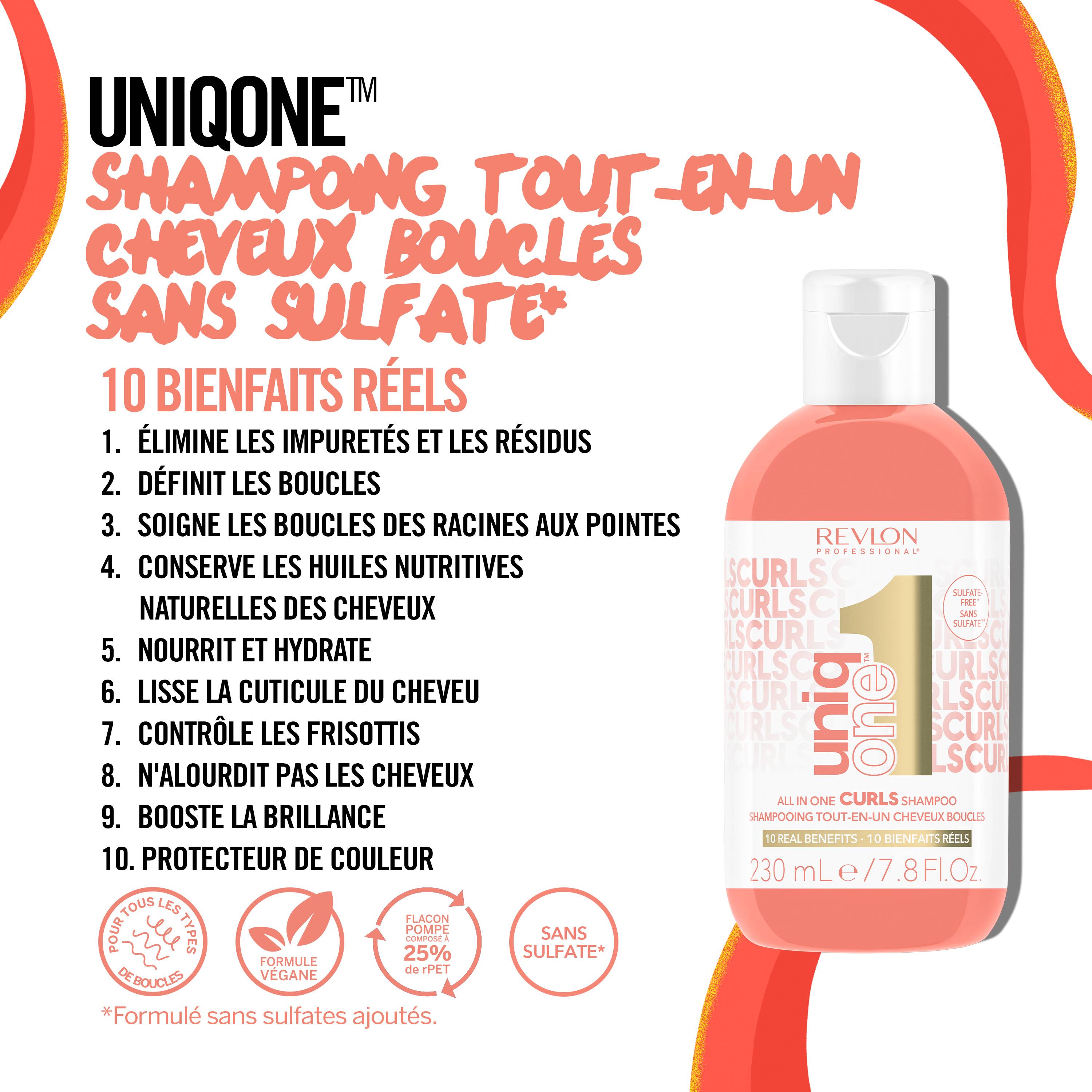 Shampooing Tout-en-Un UniqOne™ Cheveux Bouclés de la marque Revlon Contenance 230ml - 2