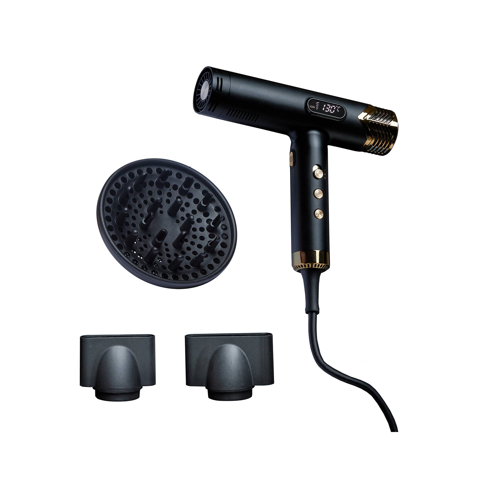 Coffret sèche-cheveux Divine Édition + brosse Fingerbrush Noir & Or de la marque Swissliss - 2