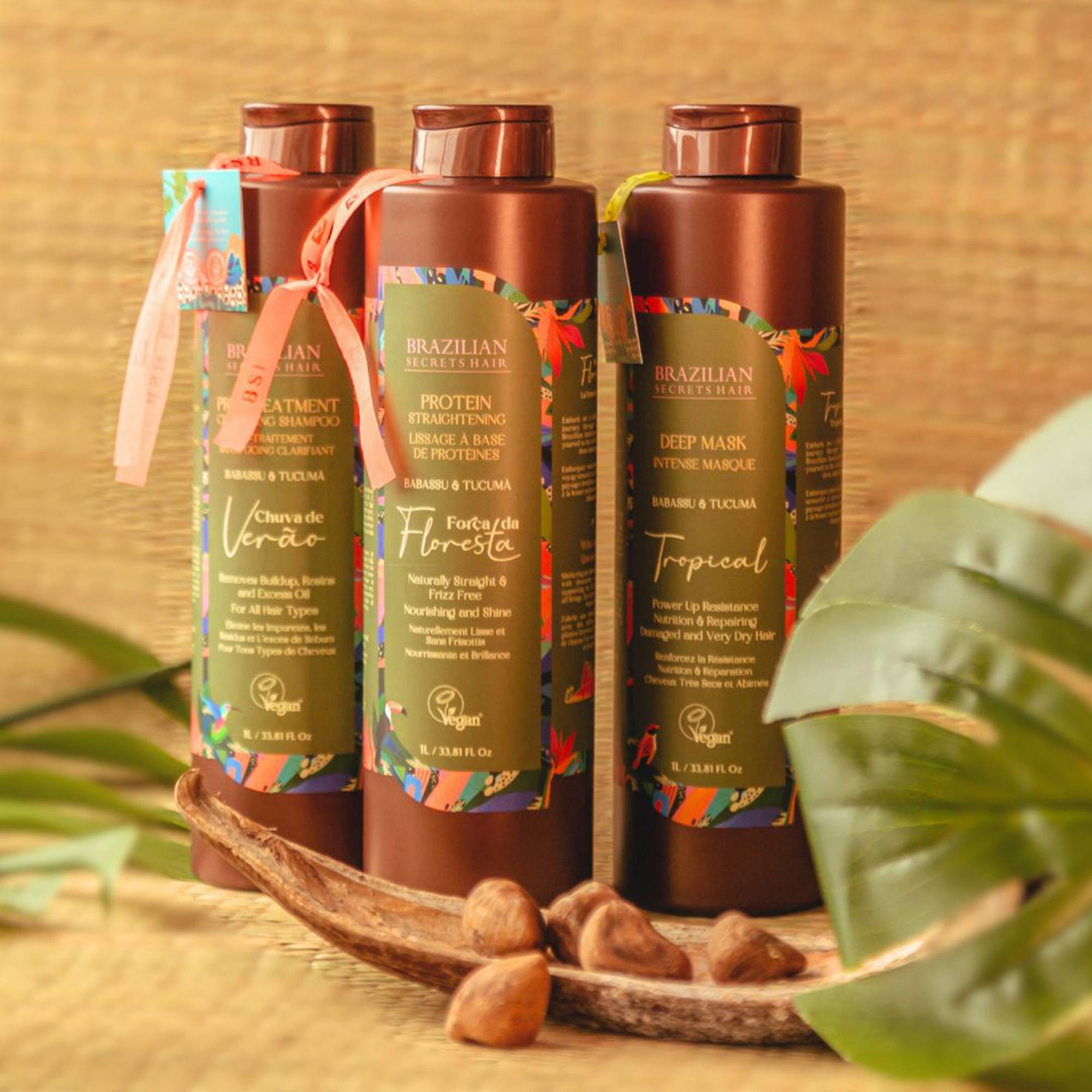 Kit lissage à base de protéines Força da Floresta de la marque Brazilian Secrets Hair Contenance 1000ml - 2