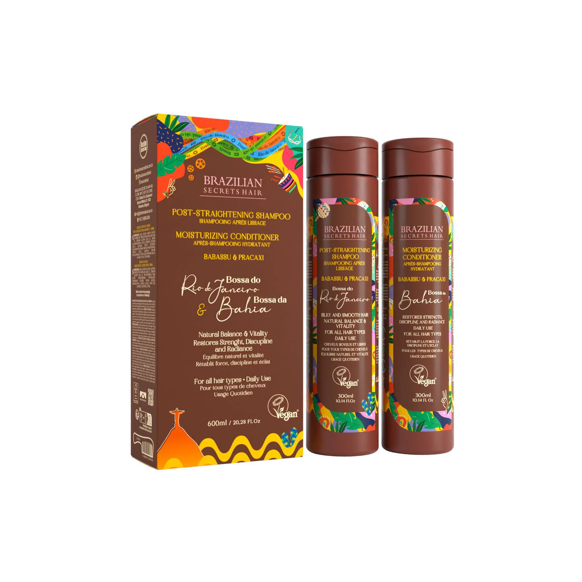 Kit Shampoing après-lissage & Après-shampoing hydratant de la marque Brazilian Secrets Hair Contenance 300ml - 1