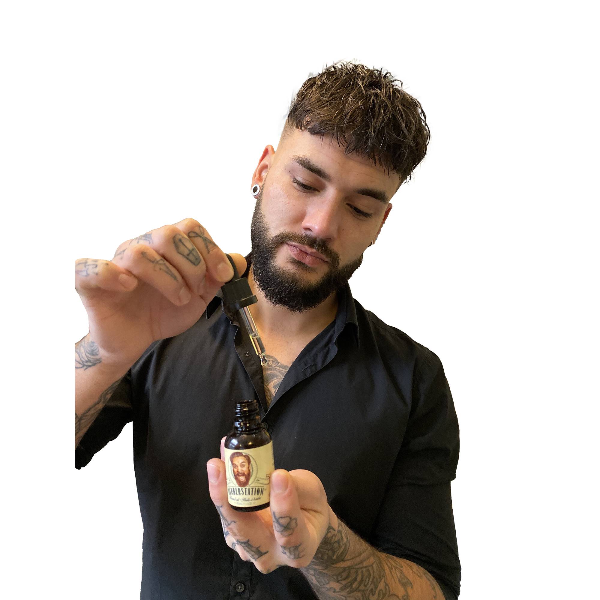 Porte-huile à Barbe Onesociety Noir - Support Pour 3 Flacons De 30 Ml, Moderne