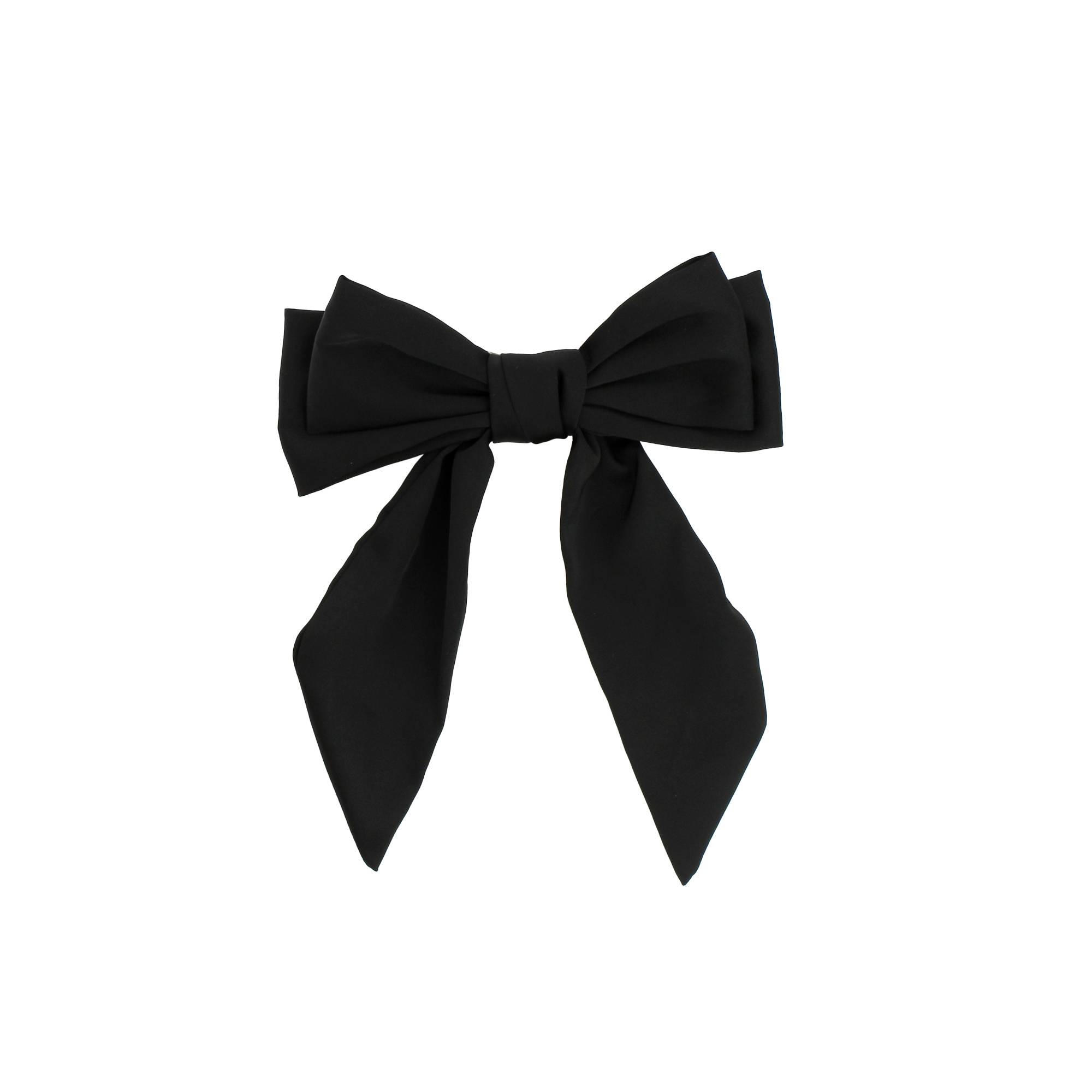 Nœud Satin Noir sur Barrette de la marque Bleu Libellule - 1