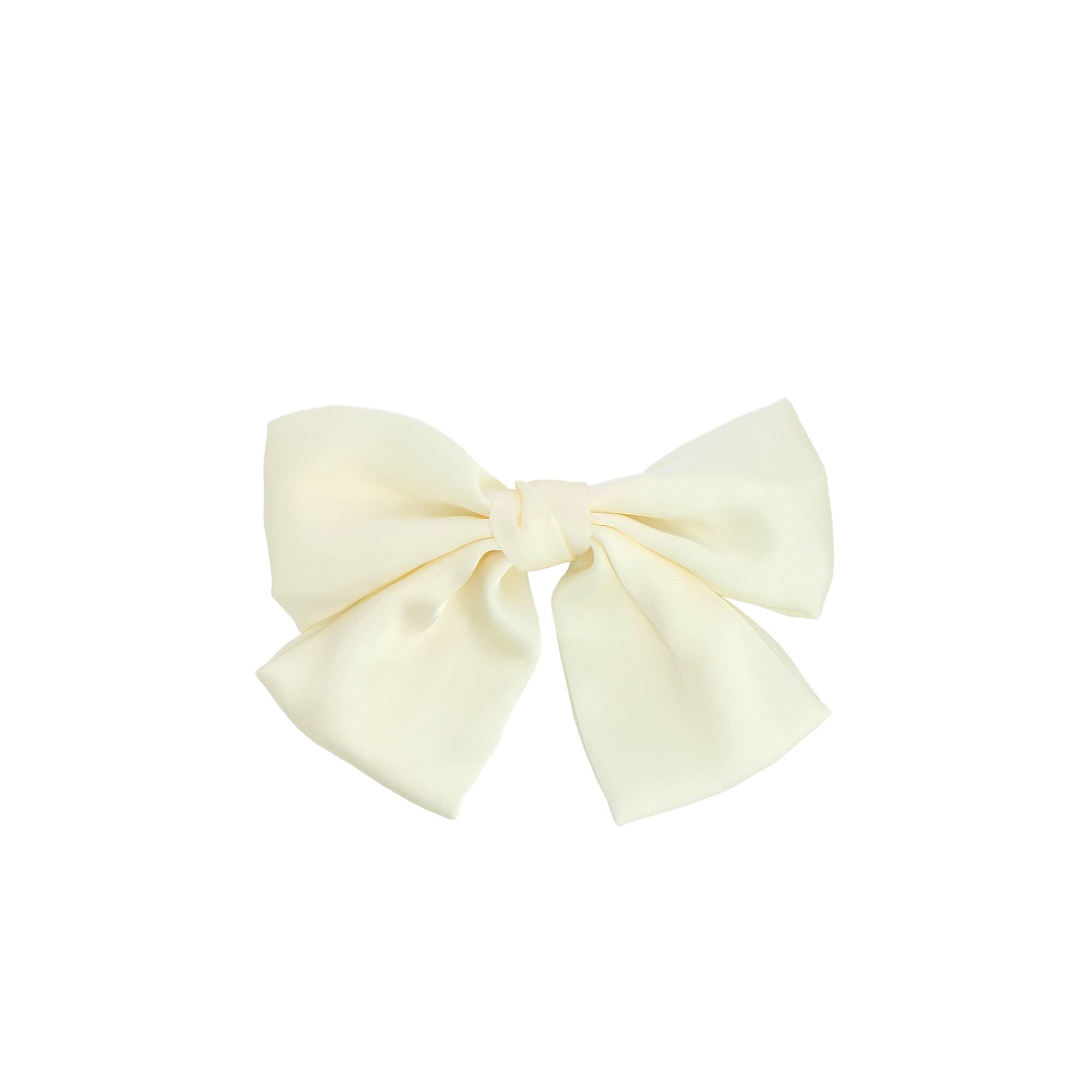 Nœud Satin Blanc Cassé sur Pince de la marque Bleu Libellule - 1