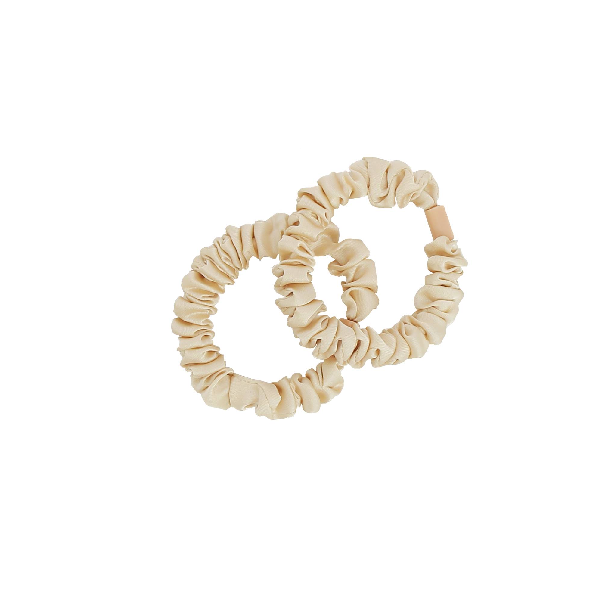 Set de 2 Chouchous Beige Doré Satin de la marque Bleu Libellule - 1