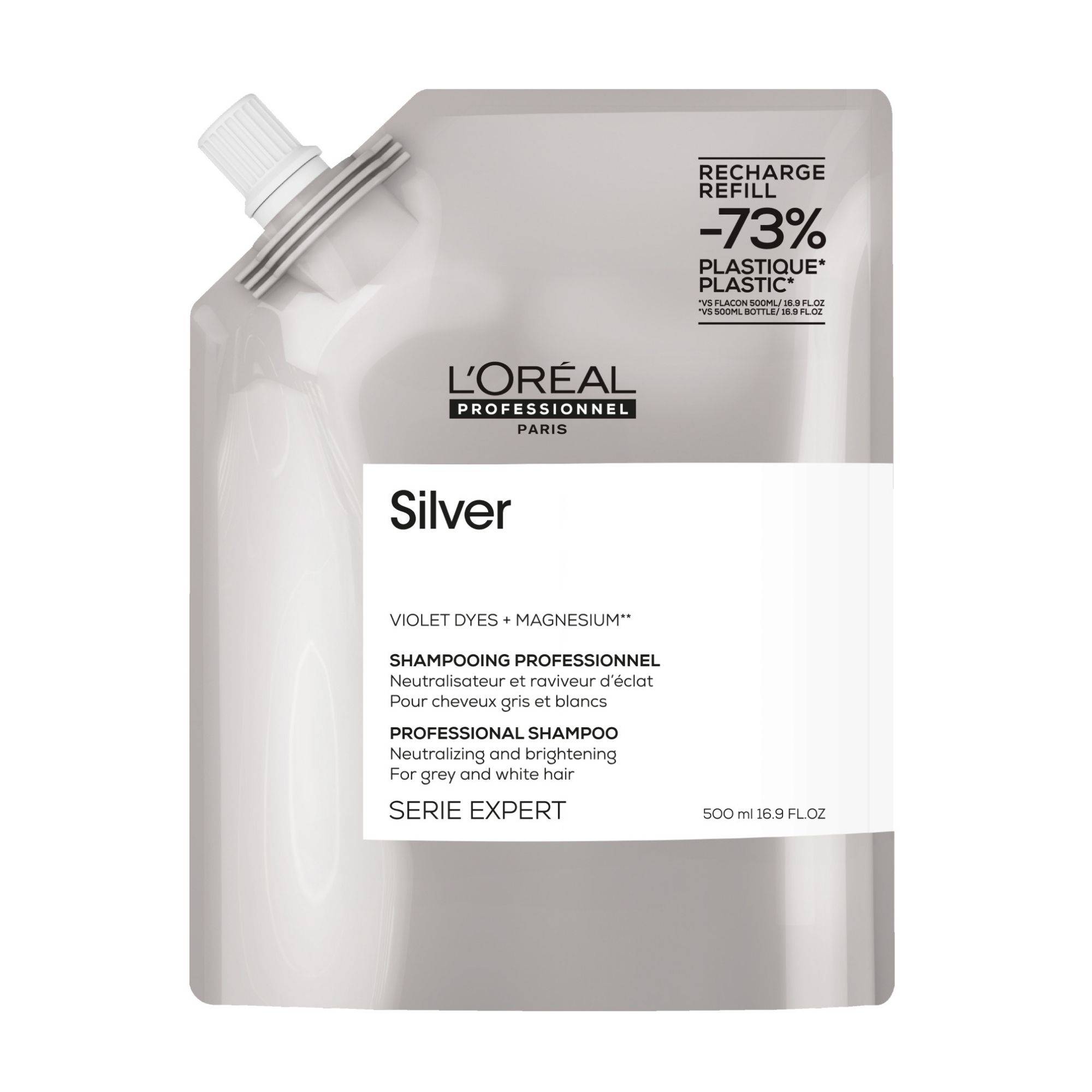 Éco-Recharge Shampoing Déjaunisseur Silver de la marque L'Oréal Professionnel Contenance 500ml - 1
