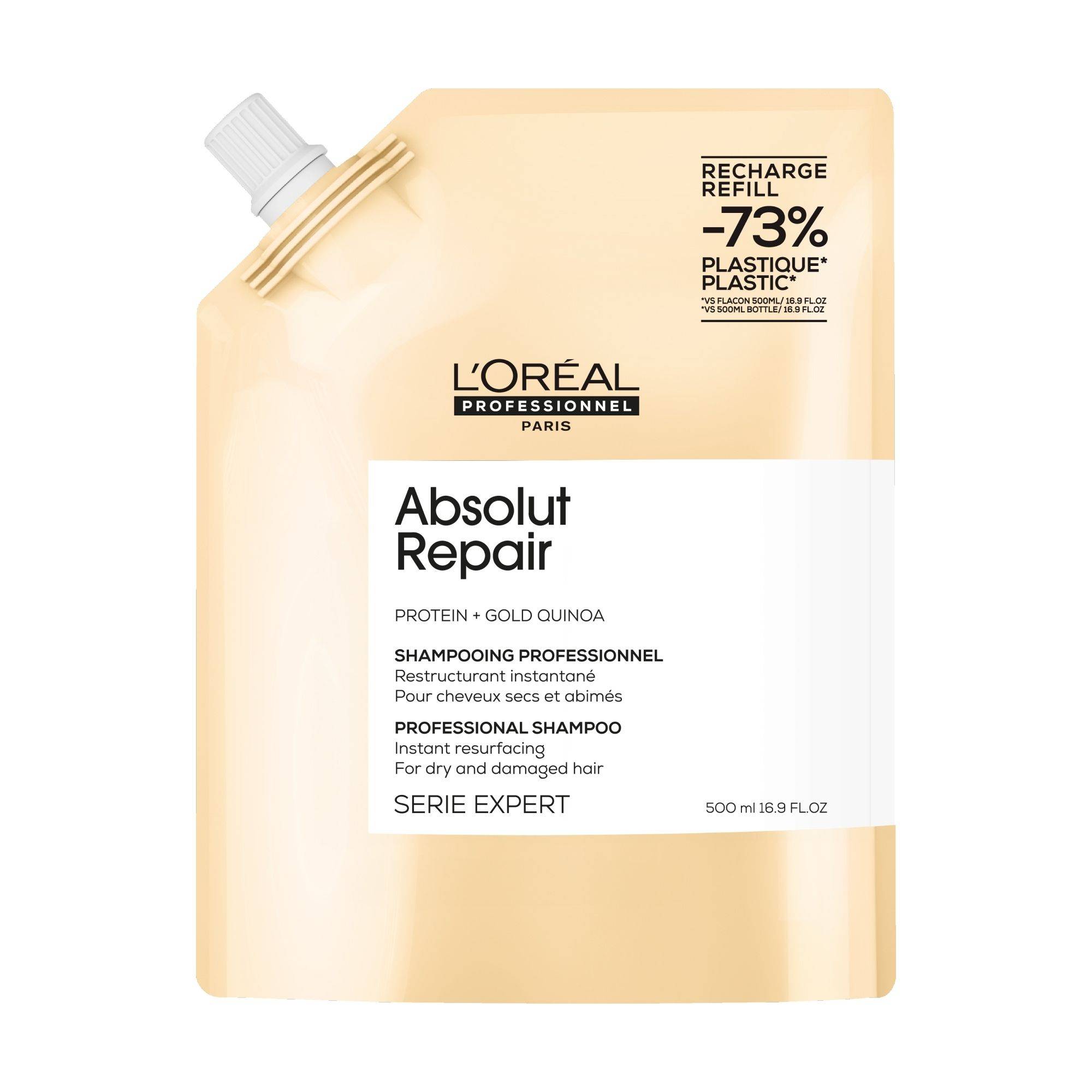 Éco-Recharge Shampoing Réparateur Absolut Repair de la marque L'Oréal Professionnel Contenance 500ml - 1