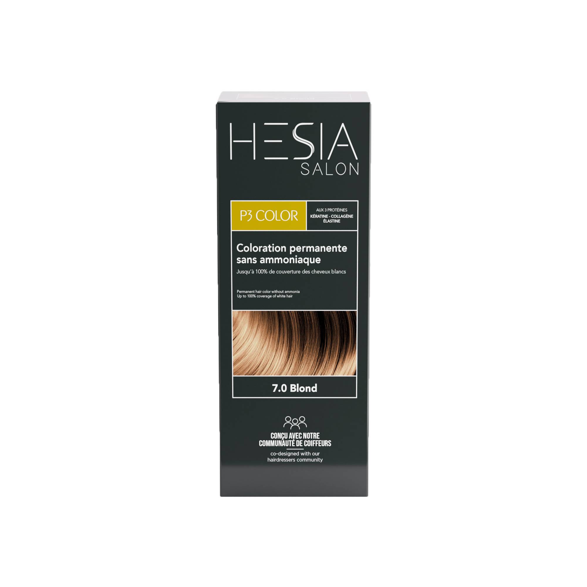 Kit coloration permanente sans ammoniaque P3 Color de la marque HESIA Salon Contenance 170ml - 1
