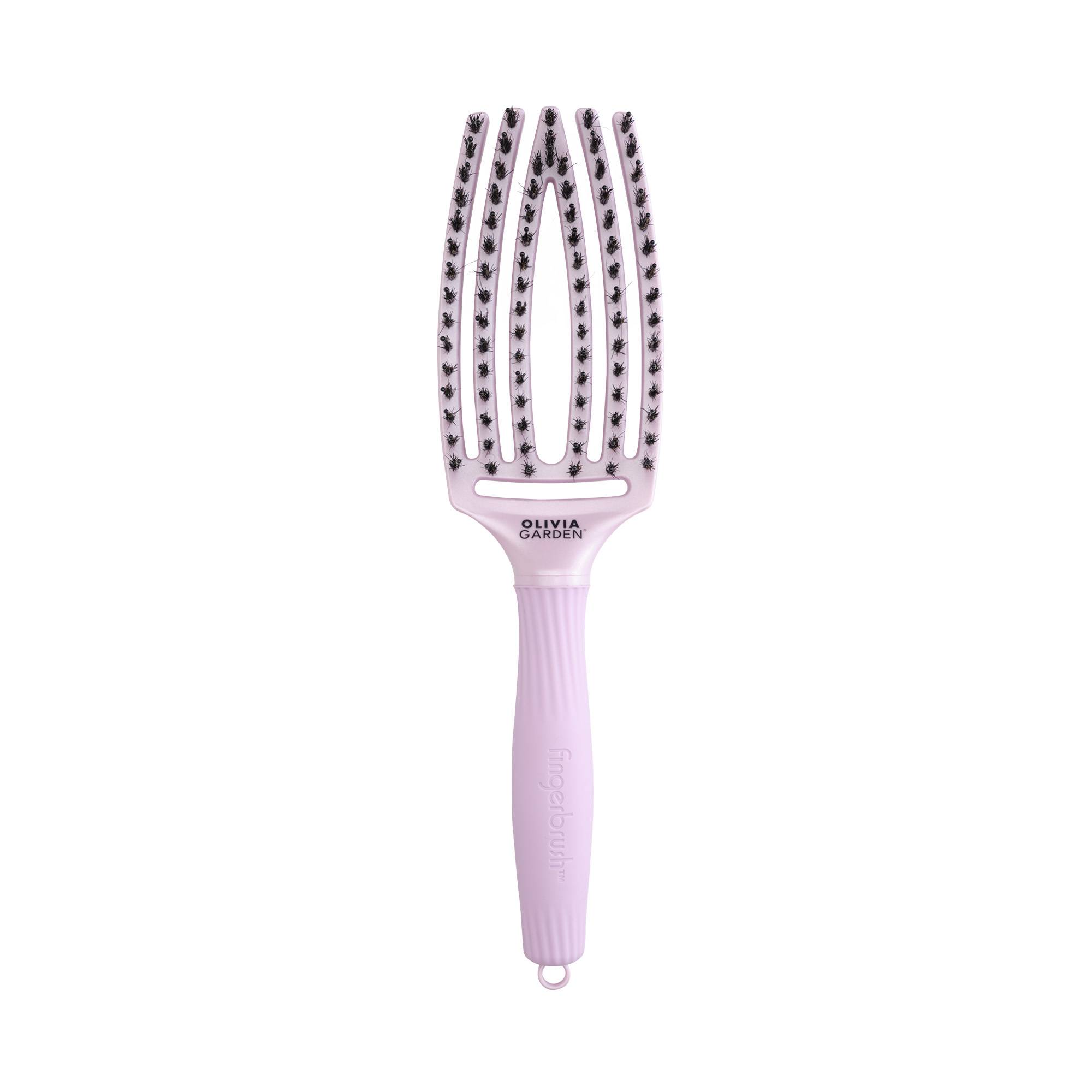 Brosse démêlante Fingerbrush Ethereal Lavend - Care Iconic Boar&Nylon de la marque Olivia Garden - 1