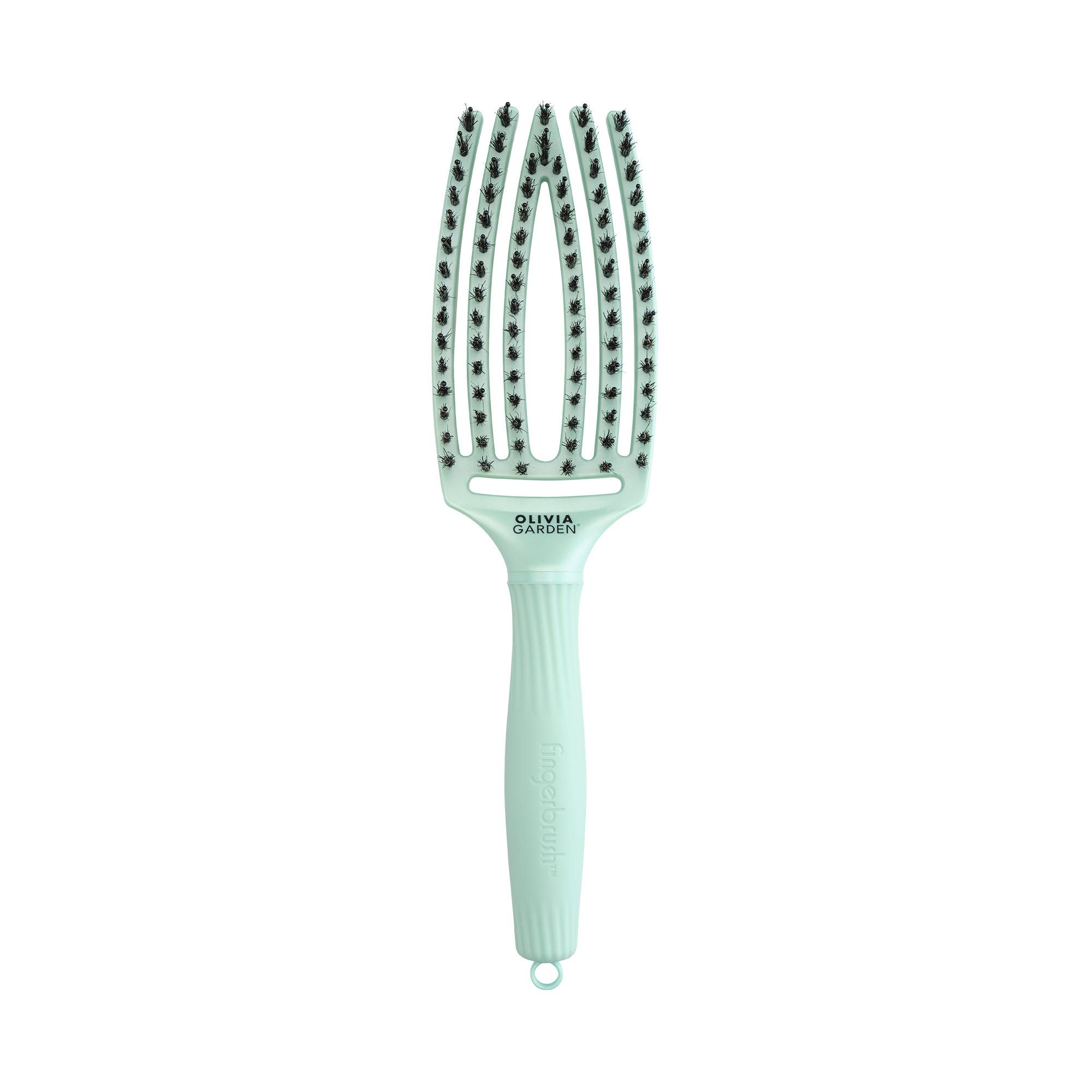 Brosse démêlante Fingerbrush Artic Teal - Care Iconic Boar&Nylon de la marque Olivia Garden - 1
