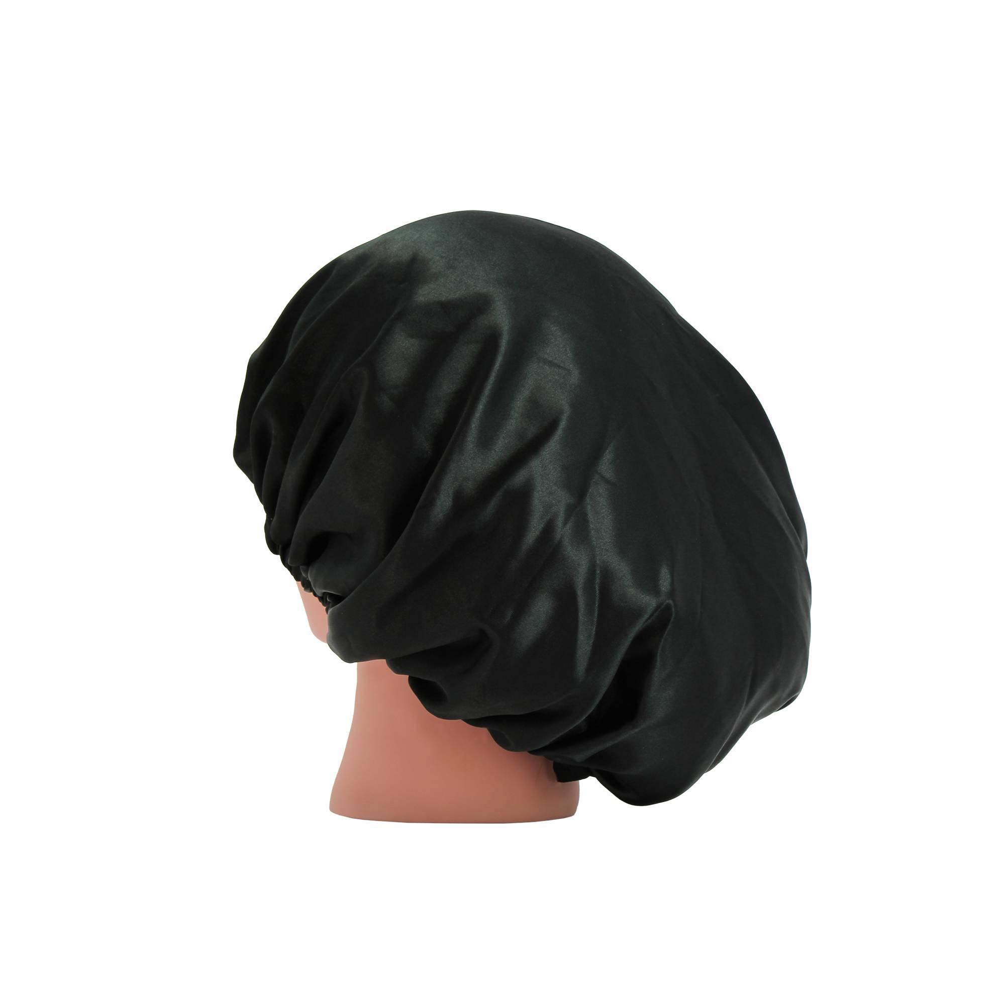 Bonnet de Nuit Satin Noir Beige de la marque Bleu Libellule - 1