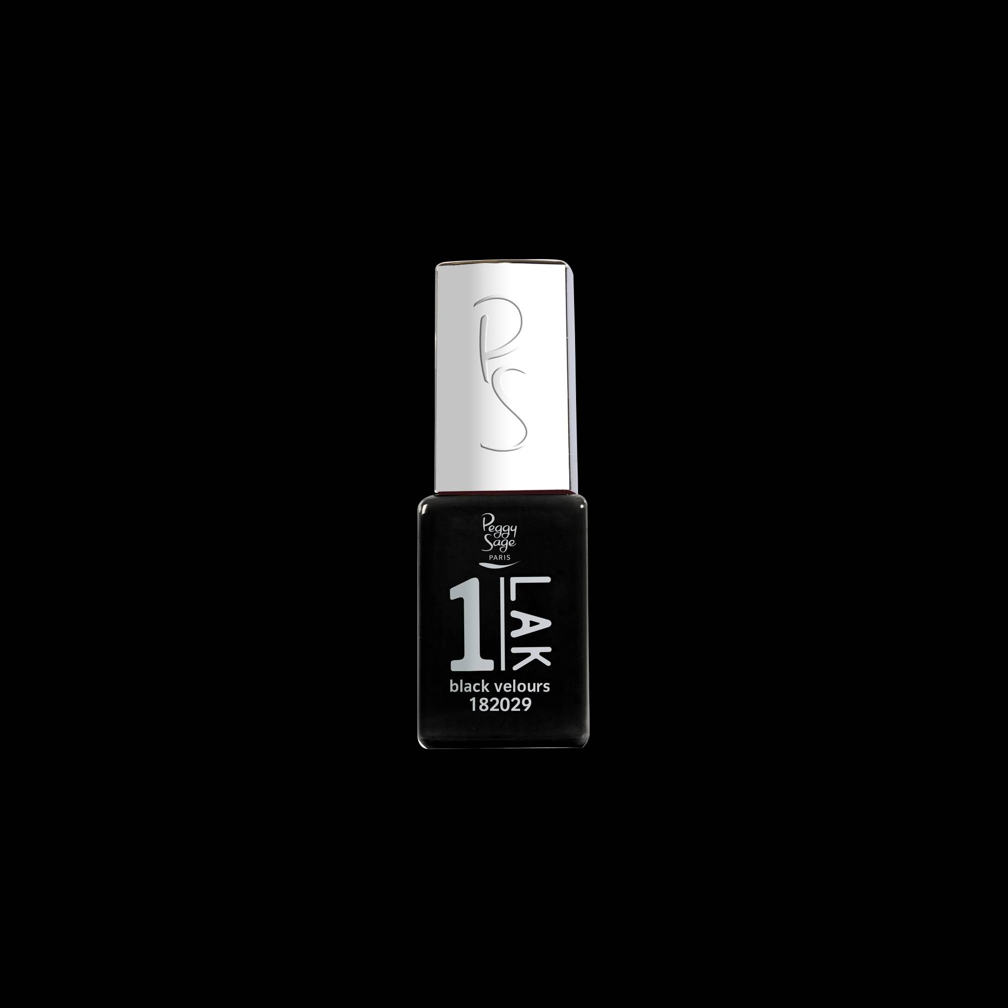Mini vernis semi-permanent 1-LAK - Black velours de la marque Peggy Sage Contenance 5ml - 1