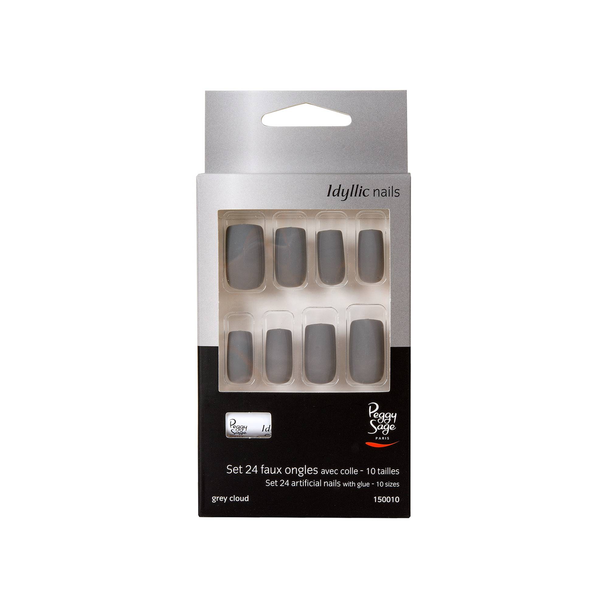 Set 24 faux ongles Idyllic nails Grey cloud de la marque Peggy Sage - 1