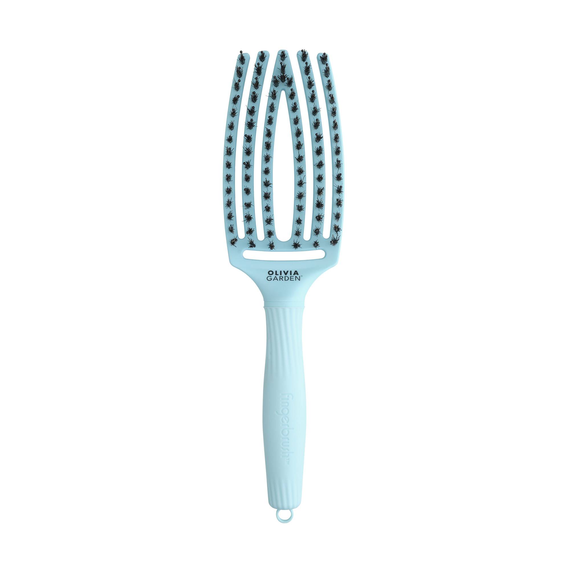 Brosse démêlante Fingerbrush Blue Sky - Care Iconic Boar&Nylon de la marque Olivia Garden - 1