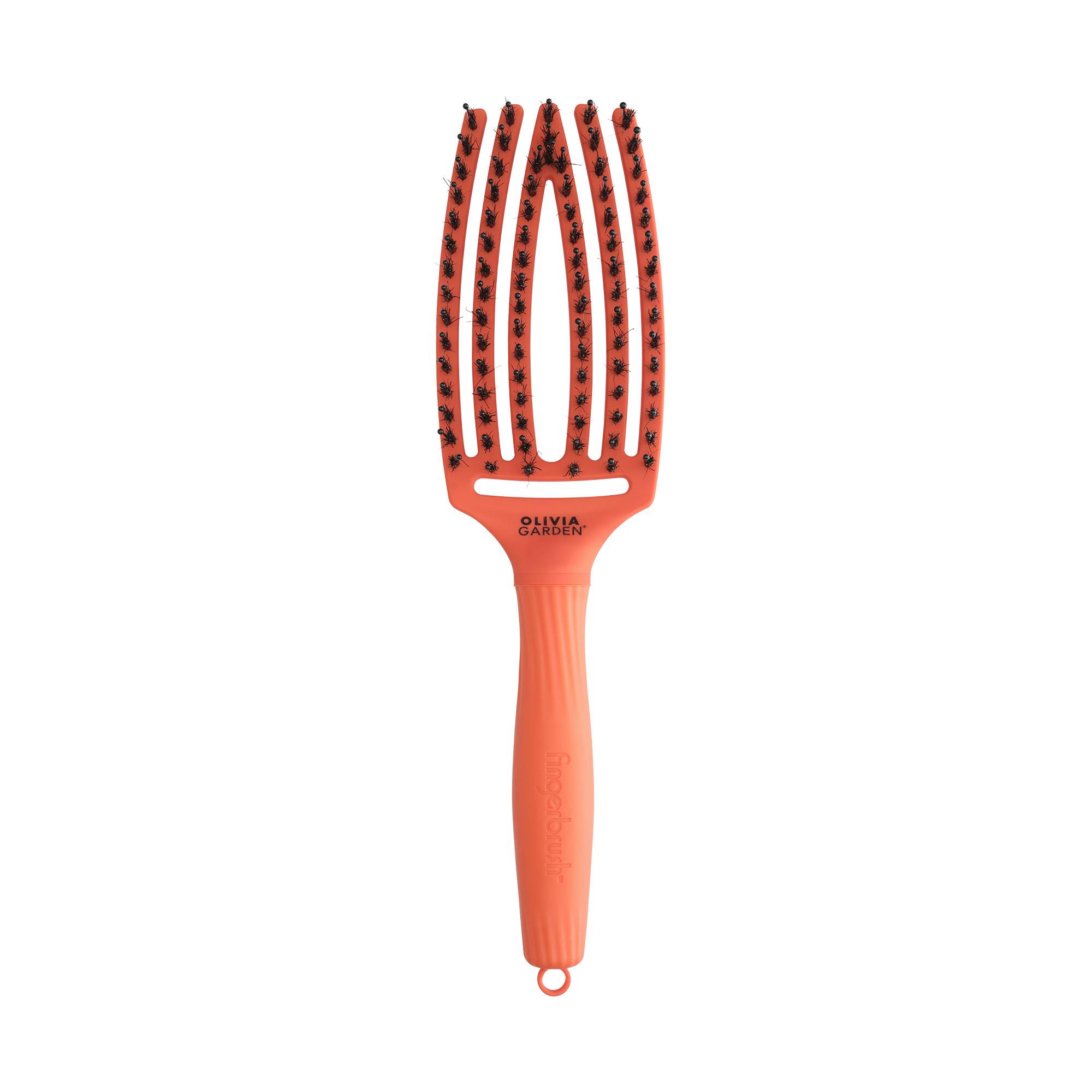 Brosse démêlante Fingerbrush Orange Spritz - Care Iconic Boar&Nylon de la marque Olivia Garden - 1