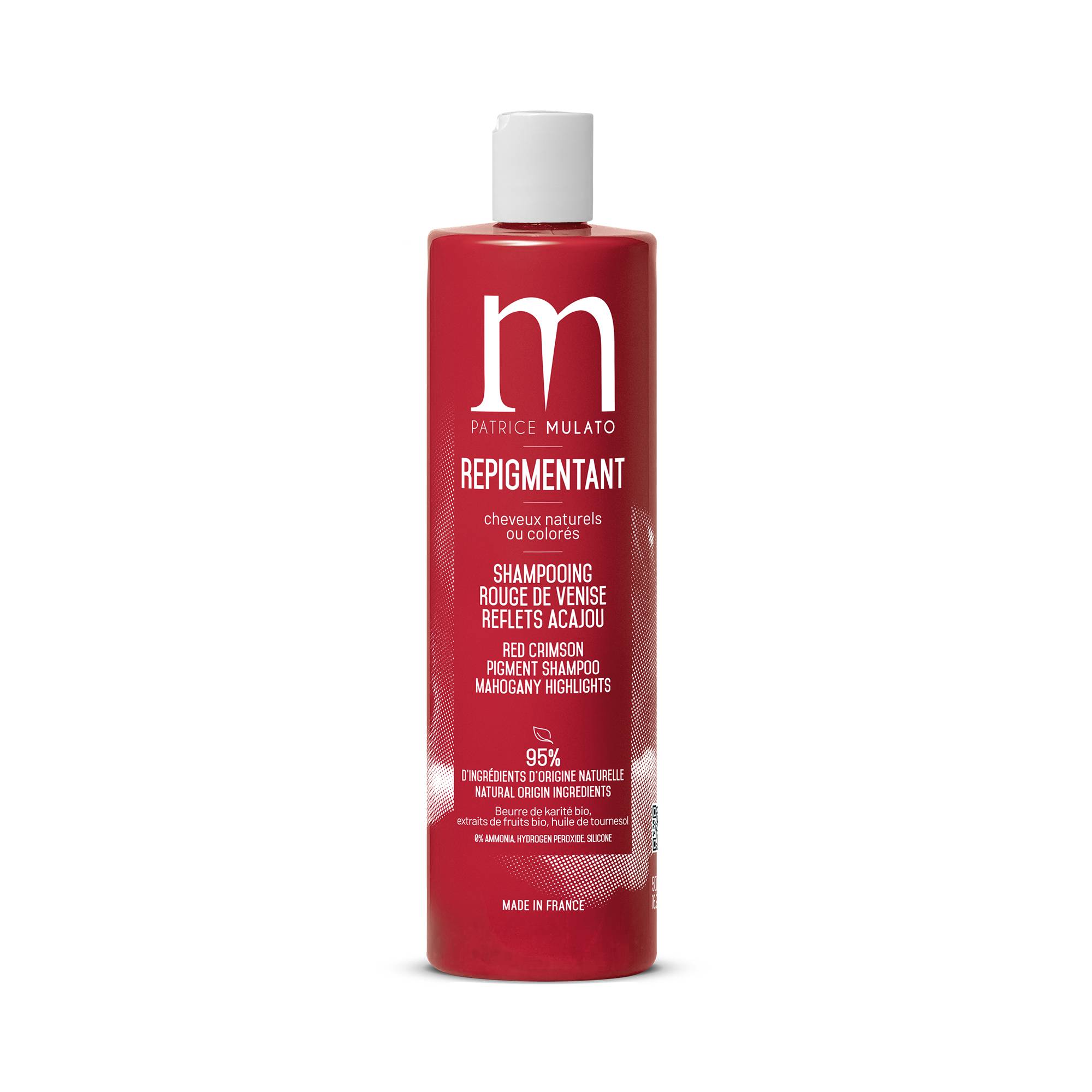 Shampoing Repigmentant Rouge de Venise de la marque Mulato Contenance 500ml - 1