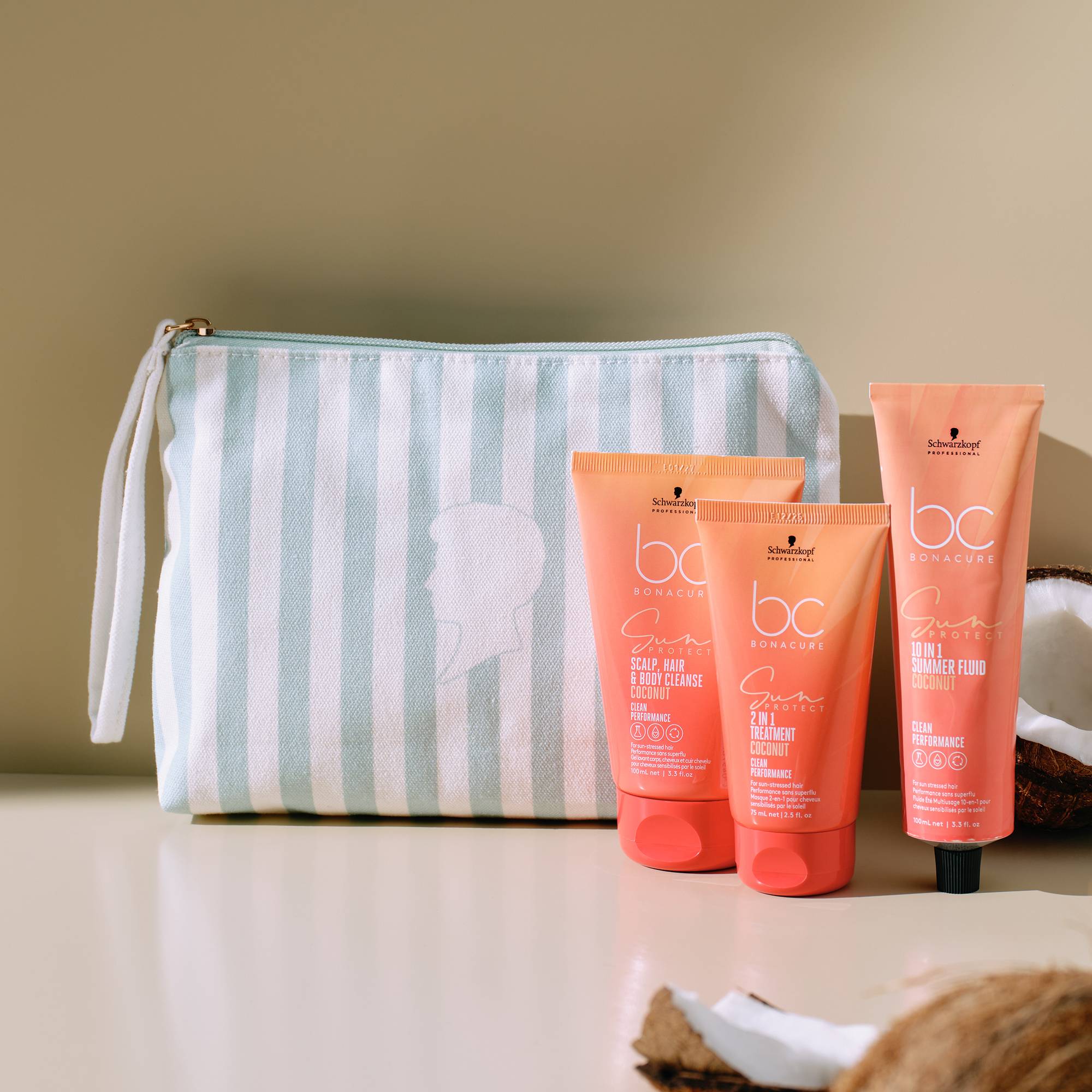 Trousse été gel lavant 3-en-1 et masque BC Sun Protect de la marque Schwarzkopf Professional Contenance 275ml - 1